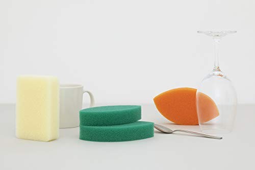 Kamenoko Sponge Do Leaf Shape Orange 3pcs Set Japanese Kitchen Scrubber Japan