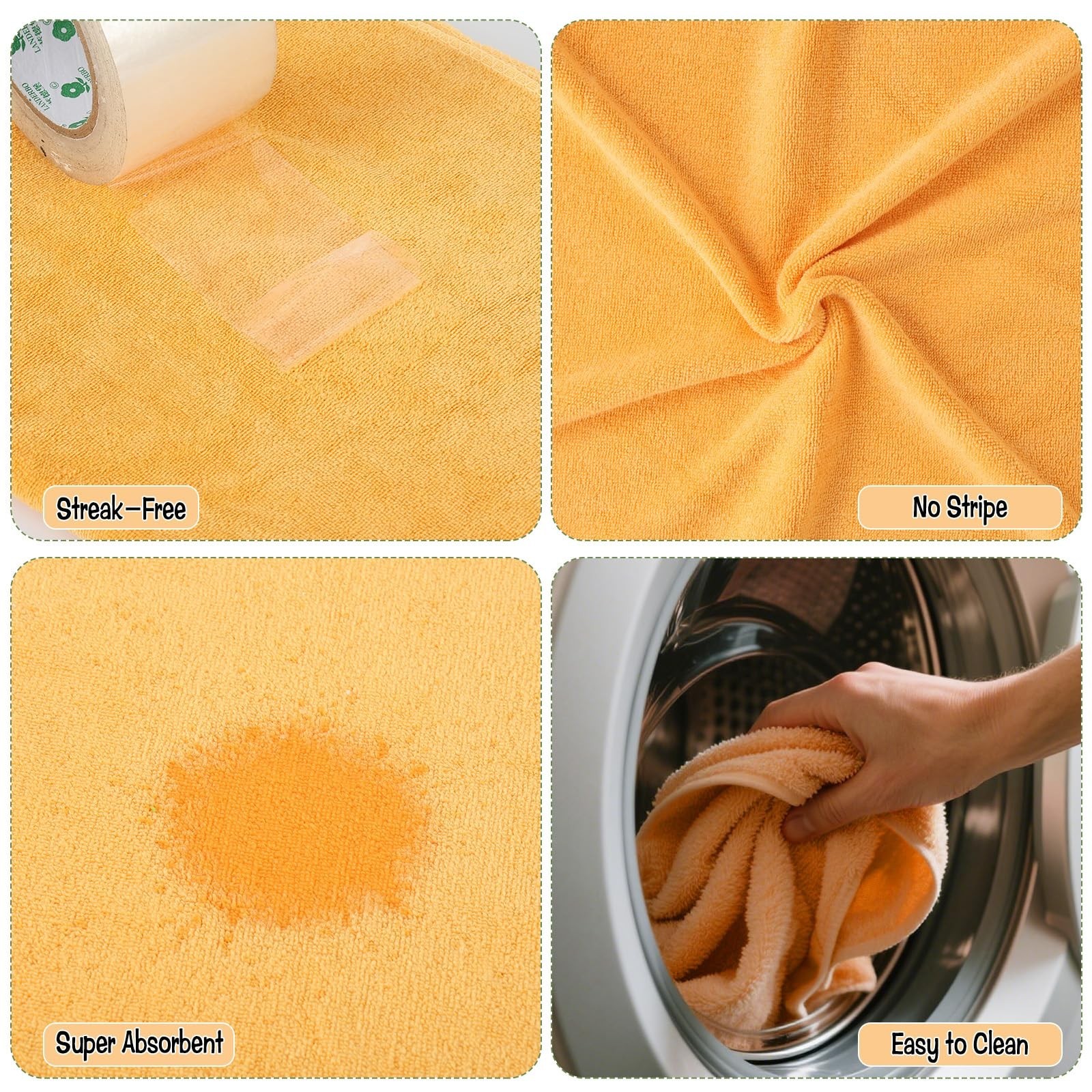 6 Pack Extra Large Microfiber Cleaning Cloths 20″x30″, Lint-Free Reusable Tow…