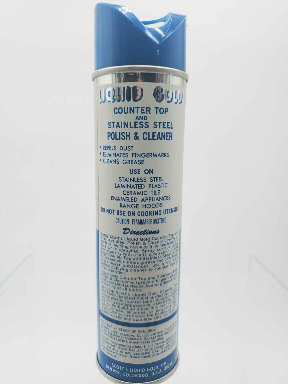 Vintage Rare Scott’s Liquid Gold Counter Top Stainless Steel Polish Cleaner 10oz