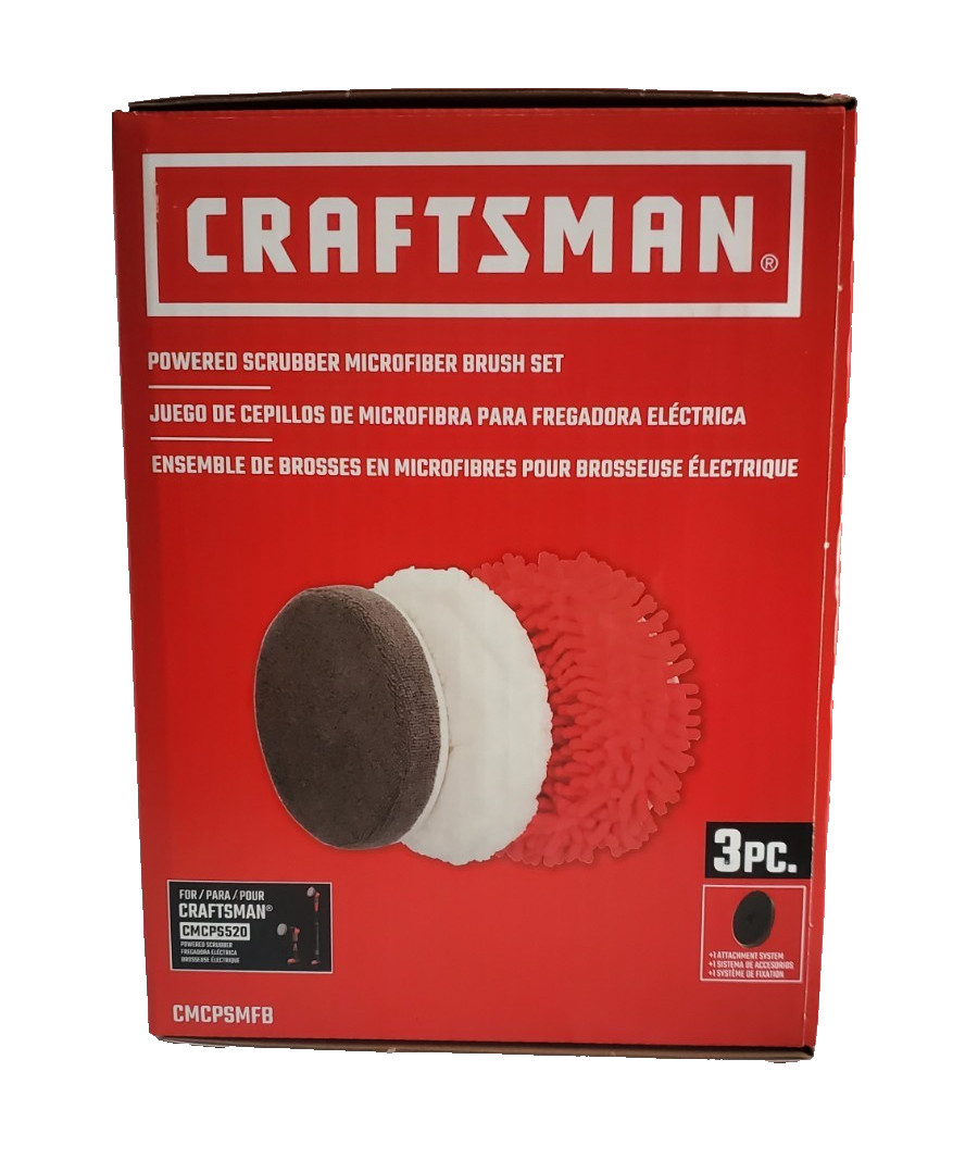 CRAFTSMAN Power Scrubber Microfiber Brush Set for V20 Cordless 2in1, CMCPSMFB