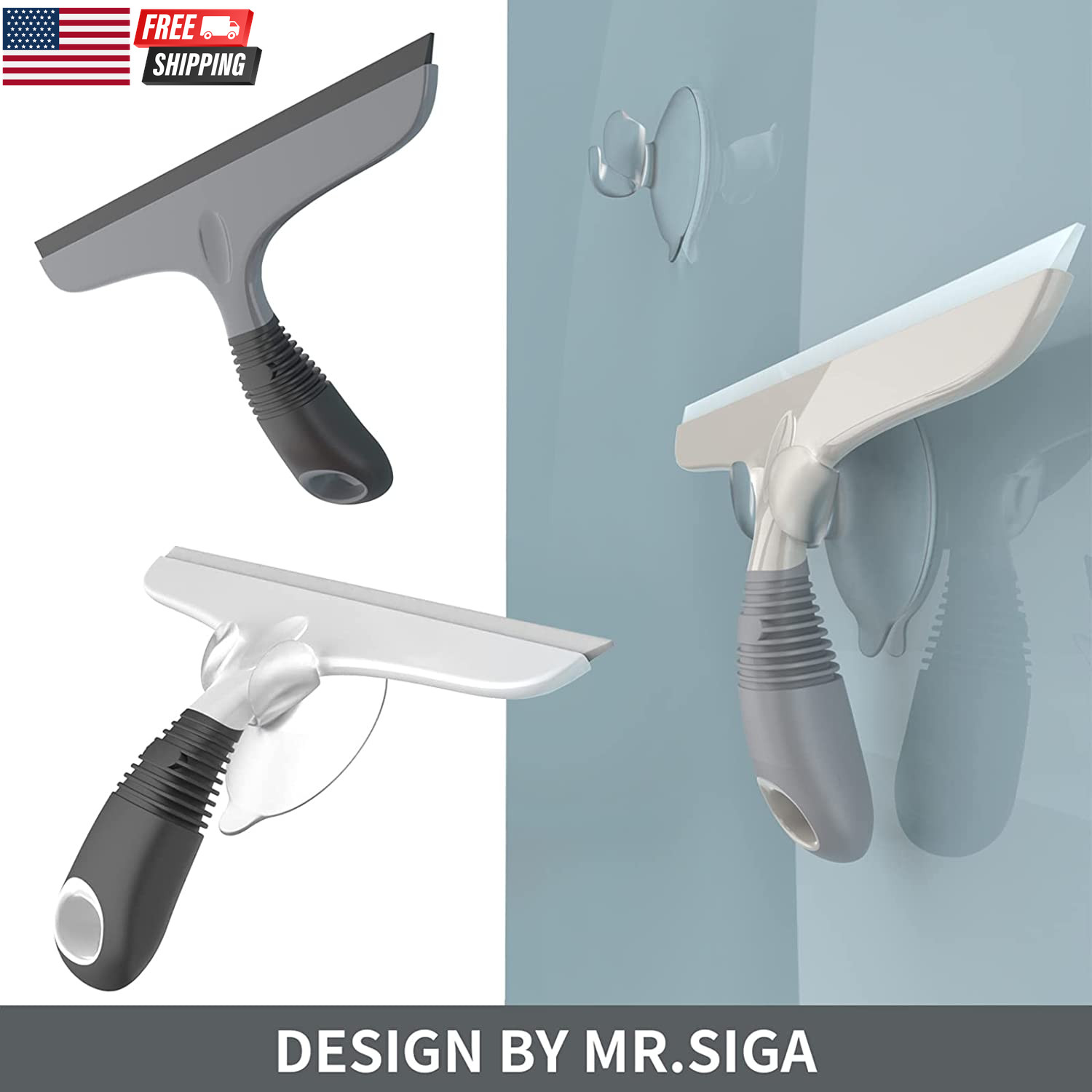 Multi-Purpose Silicon Squeegee for Window, Glass, Shower Door, Car Windshield, H