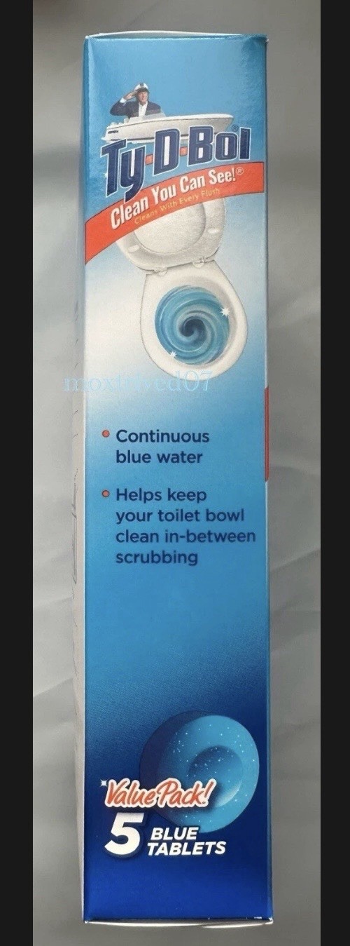 Ty-D-Bol® 2 Boxes x 5 Ct Value Packs, 10 Tablets Total, Toilet Bowl Cleaner Blue