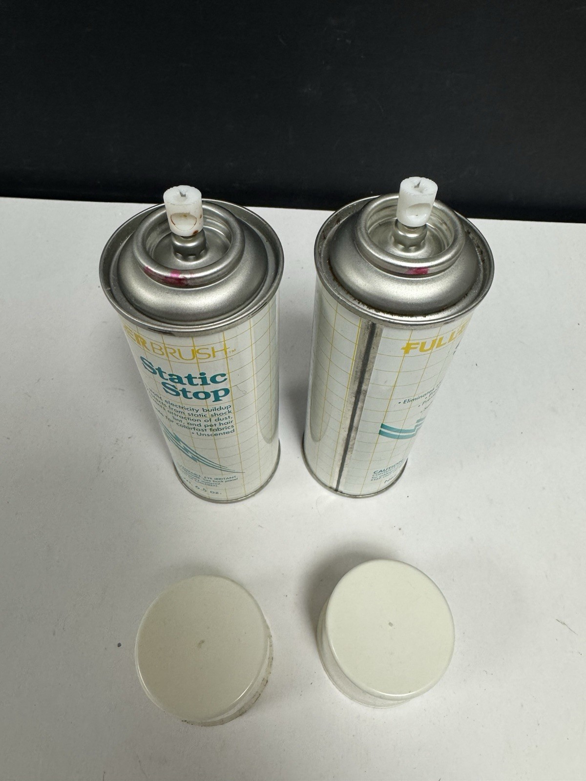 Vintage Fuller Brush Static Stop 2 Cans 6.5 OZ BOTH CANS FULL AND SPRAY
