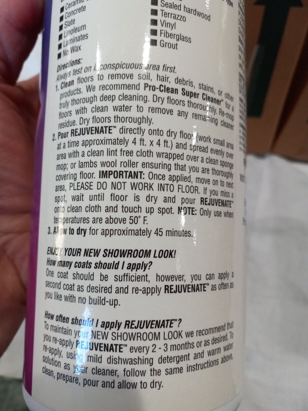 Rejuvenate Floor Finish 96 Oz