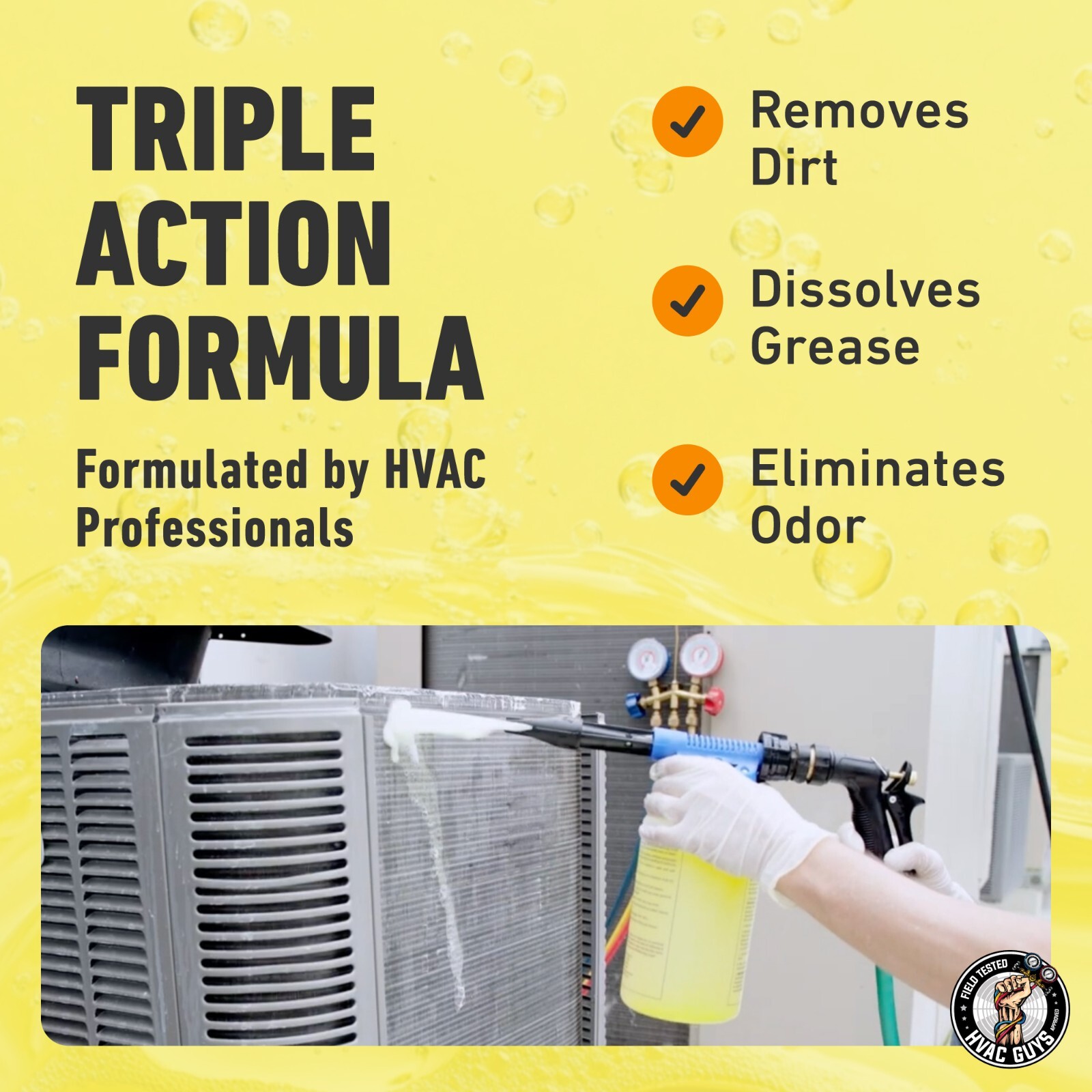HVAC Guys AC Coil Cleaner for Condensers & Evaporators | No Rinse Coil Cleaner