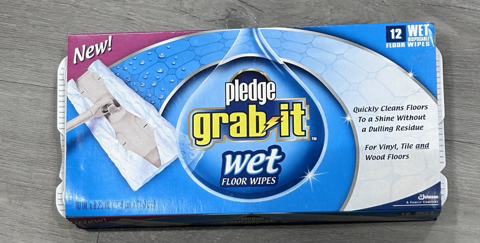VTG Pledge Grab-It Wet Floor Wipes 12 Count DISCONTINUED New Sealed Pouch Box