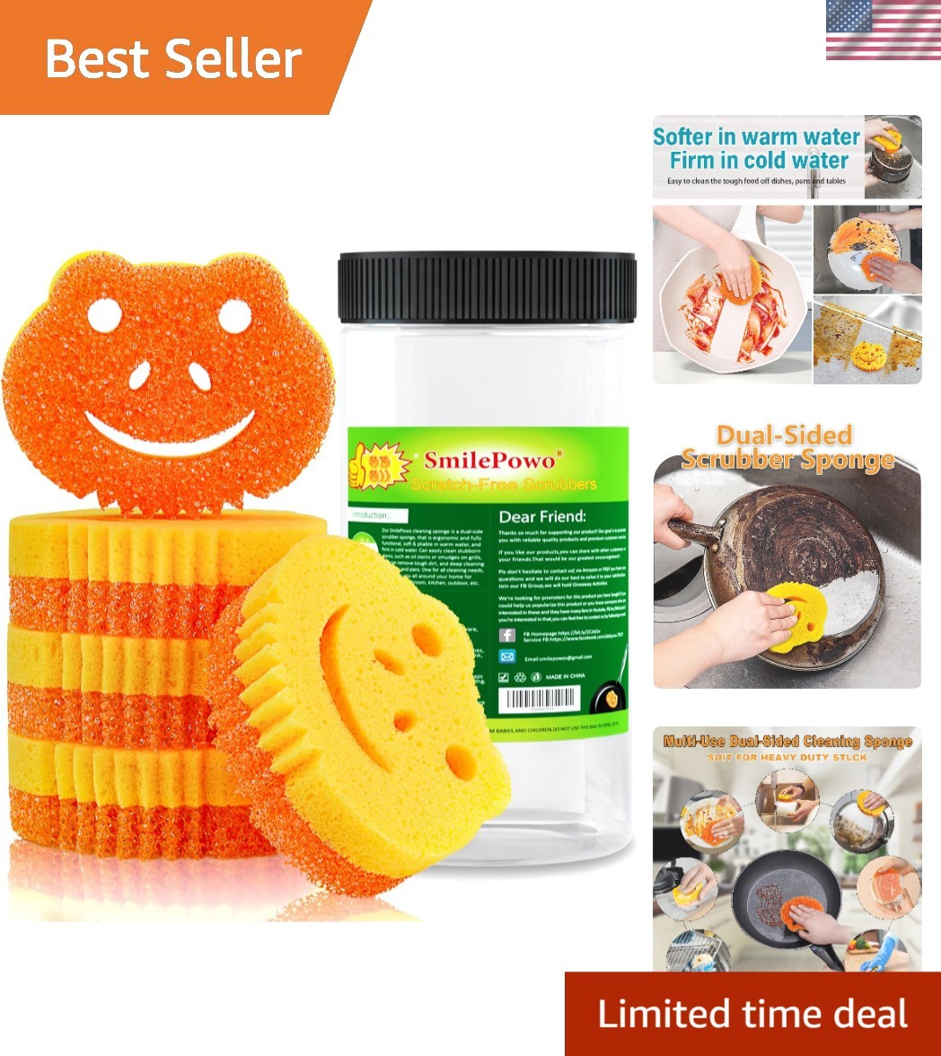 Versatile 5 Pack Scrub Sponges – Temperature Controlled for Optimal Cleaning