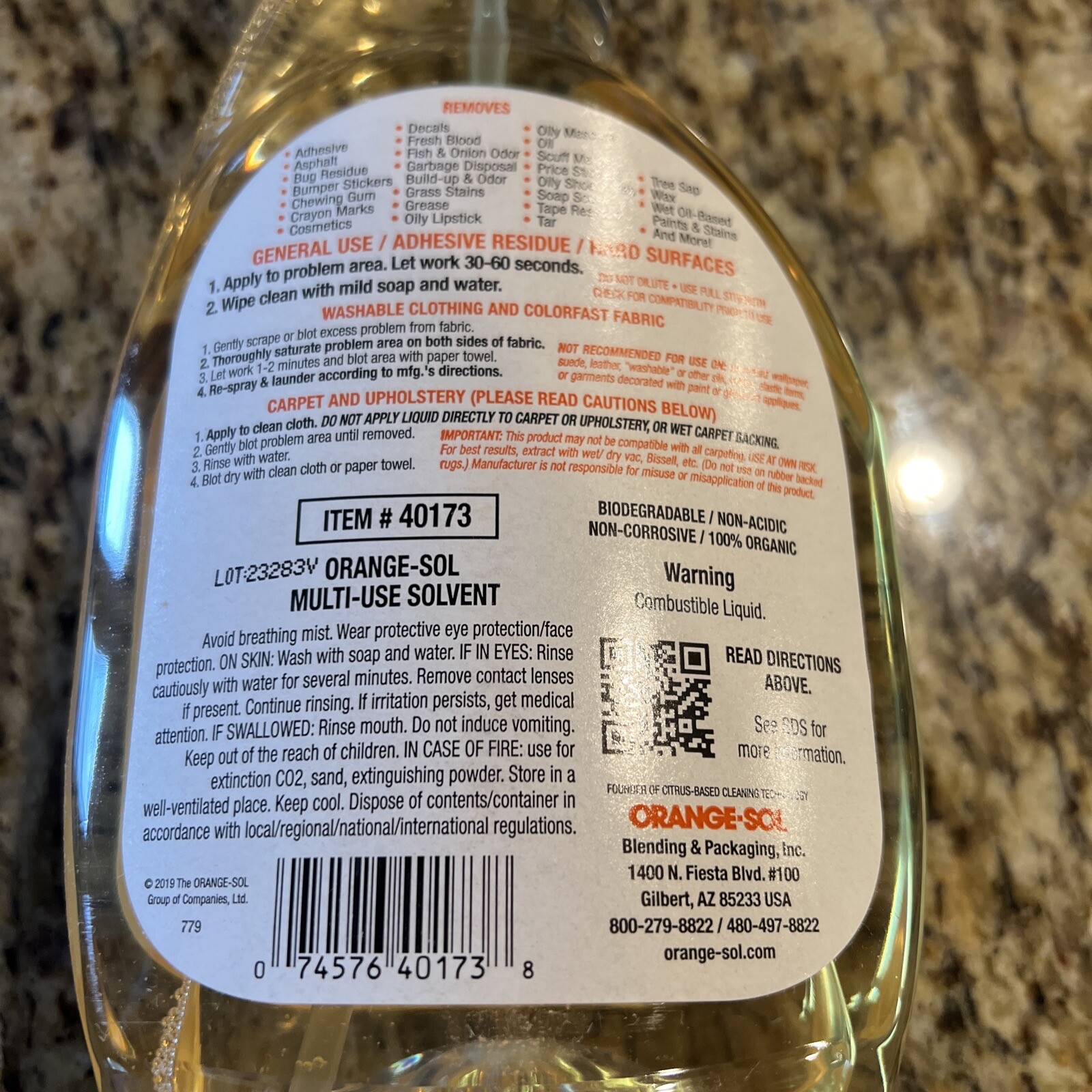 Orange-Sol De-Sovl-it Contractors Solvent 10131 32 OZ – NEW PRESENTATION!