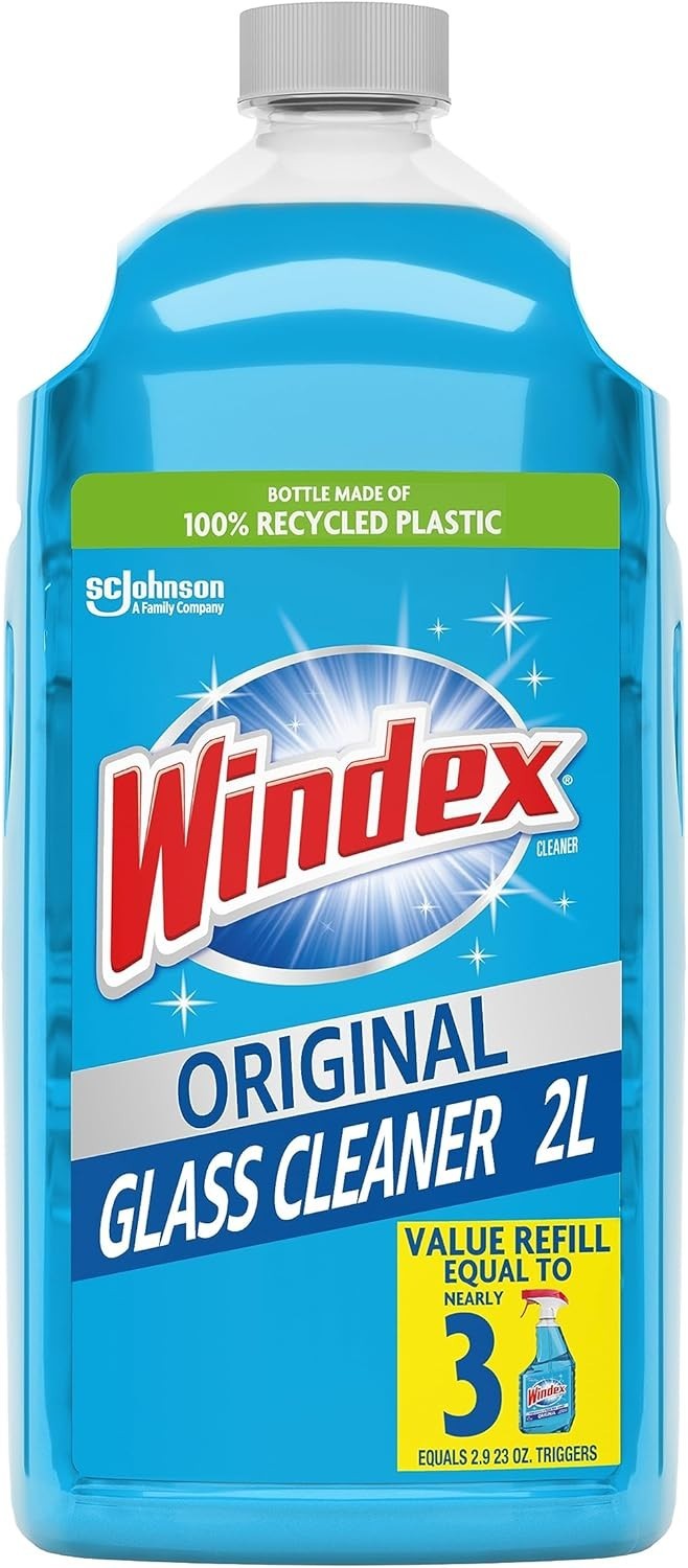 Windex 2L Eco-Friendly Glass Cleaner Refill – 100% Recycled Plastic, Streak-Free