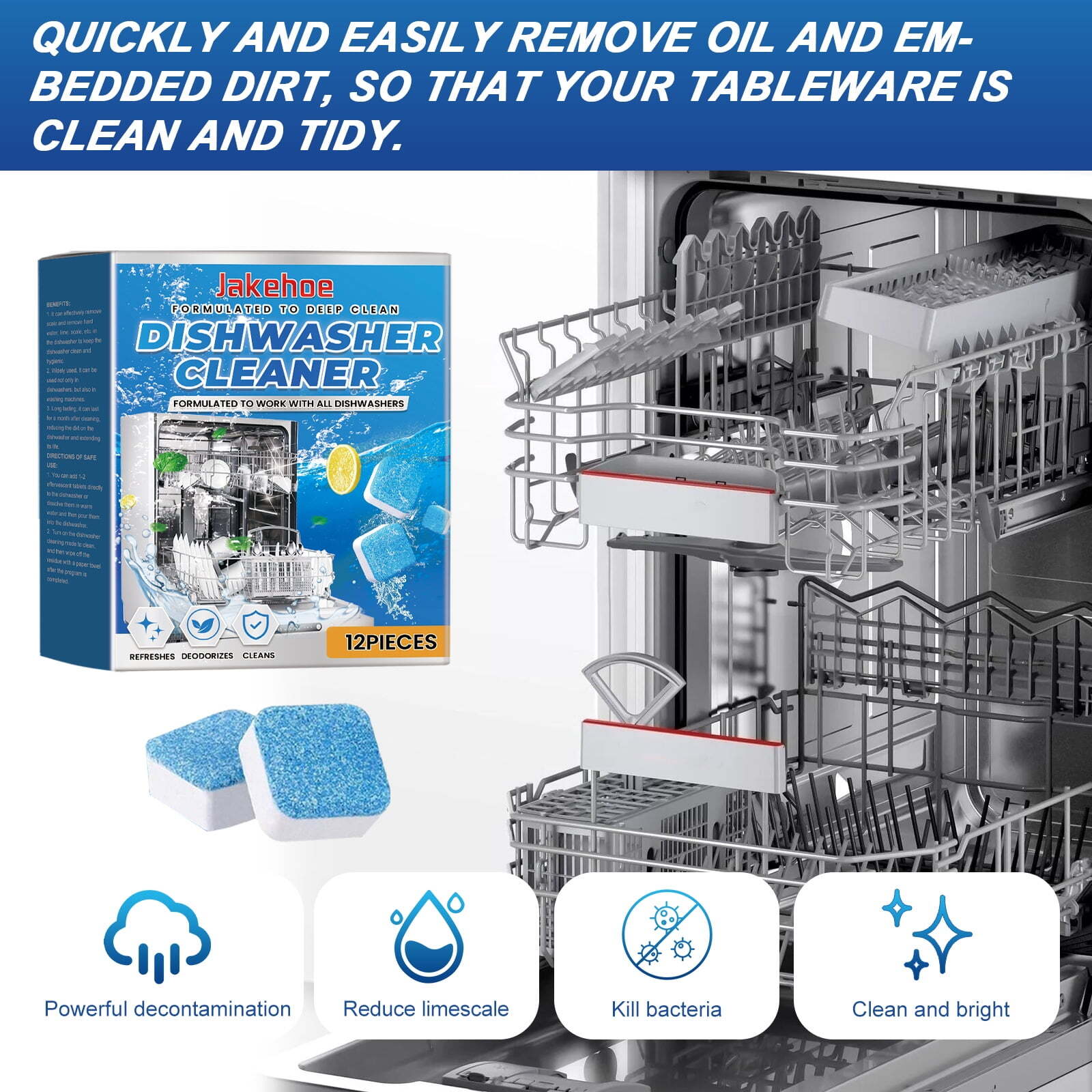 Dishwasher Cleaner-36Pack,Pods for Dish Washer Machine Natural Limescale Remover