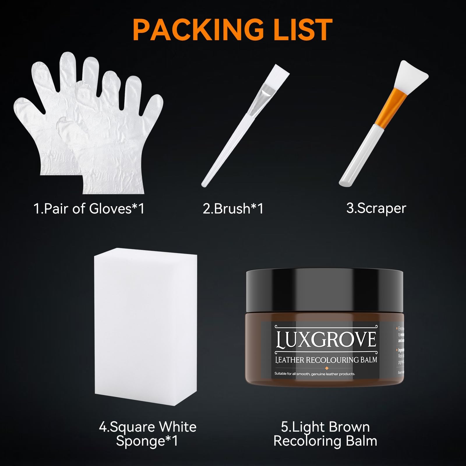 ® Dark Brown Leather Recoloring Balm, Leather Repair kit for Vinyl Furniture,…