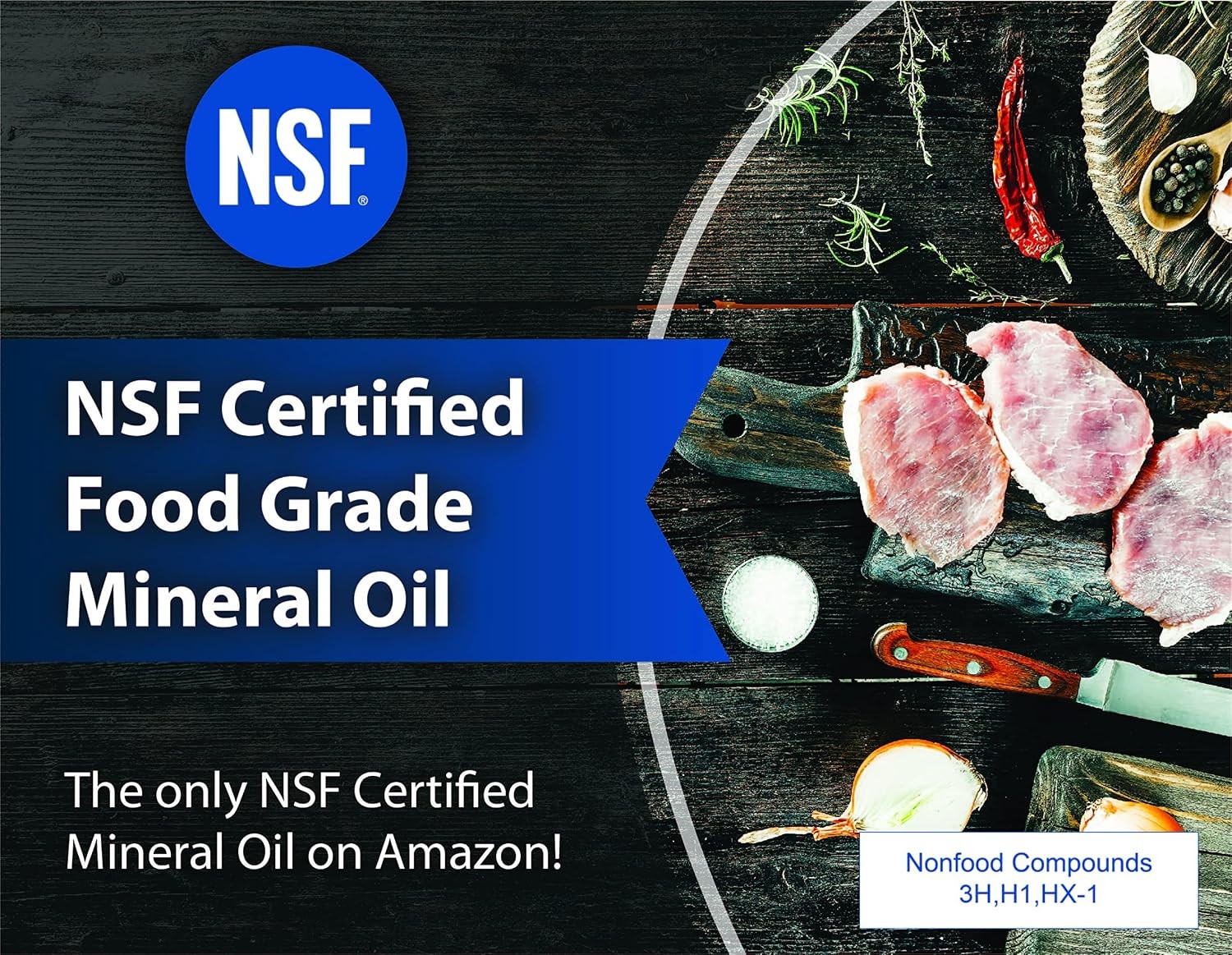 NSF Certified Food Grade Mineral Oil – Gallon 128oz Safe Conditioner for Wood