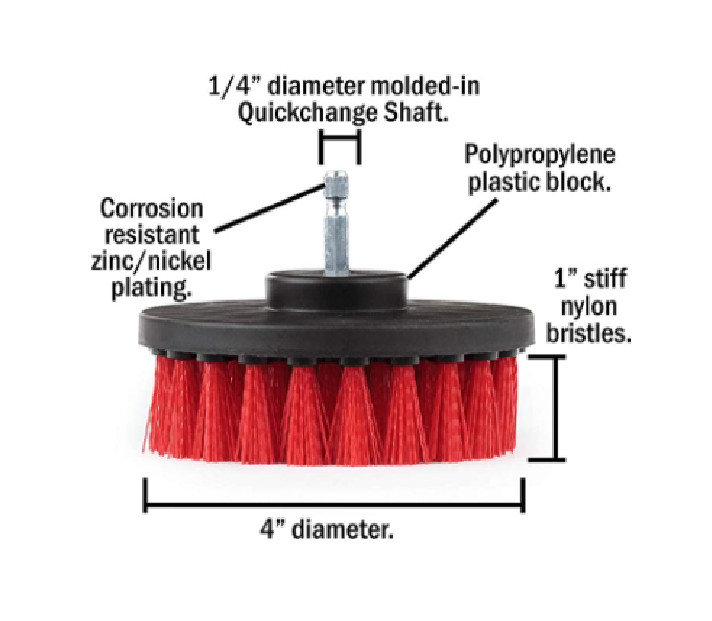 2pcs 4 inch drill brush for Car care Carpet Wall and Tile cleaning HEAVY DUTY