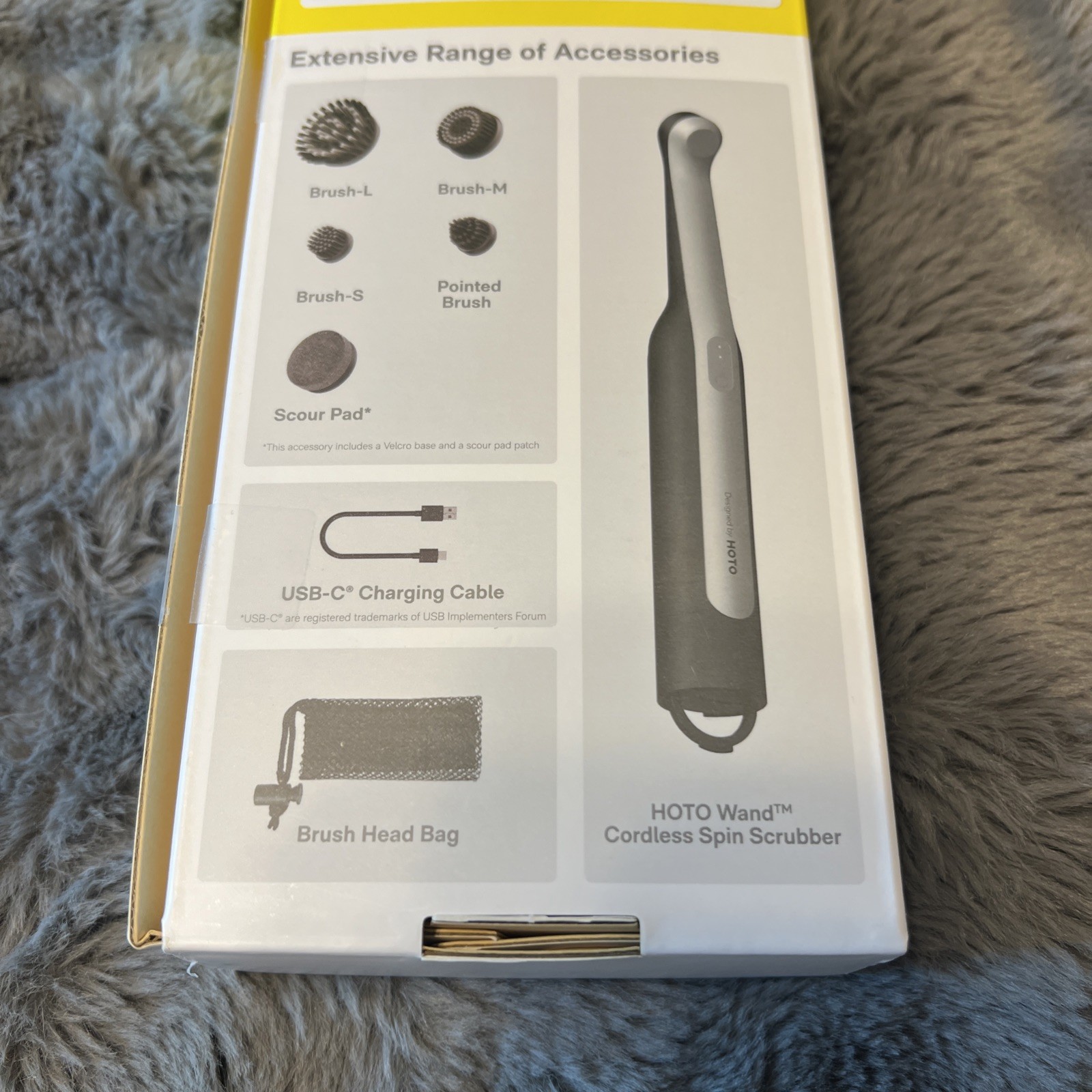 Hoto Wand Cordless Spin Scrubber Handheld Multiple Heads Cleaning