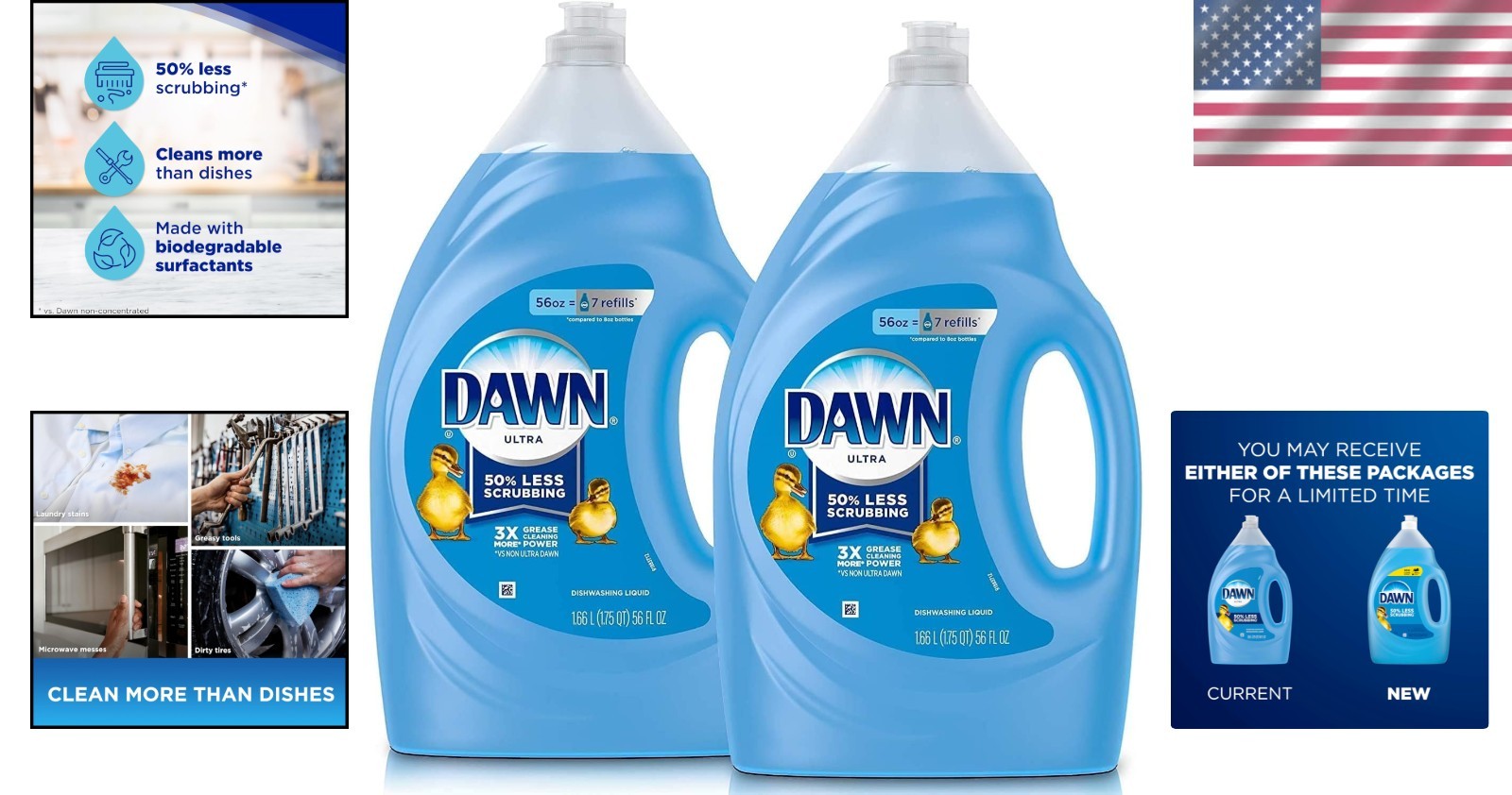 Dawn Ultra Dishwashing Liquid 56 Fl Oz Pack of 2 Scent Grease Power