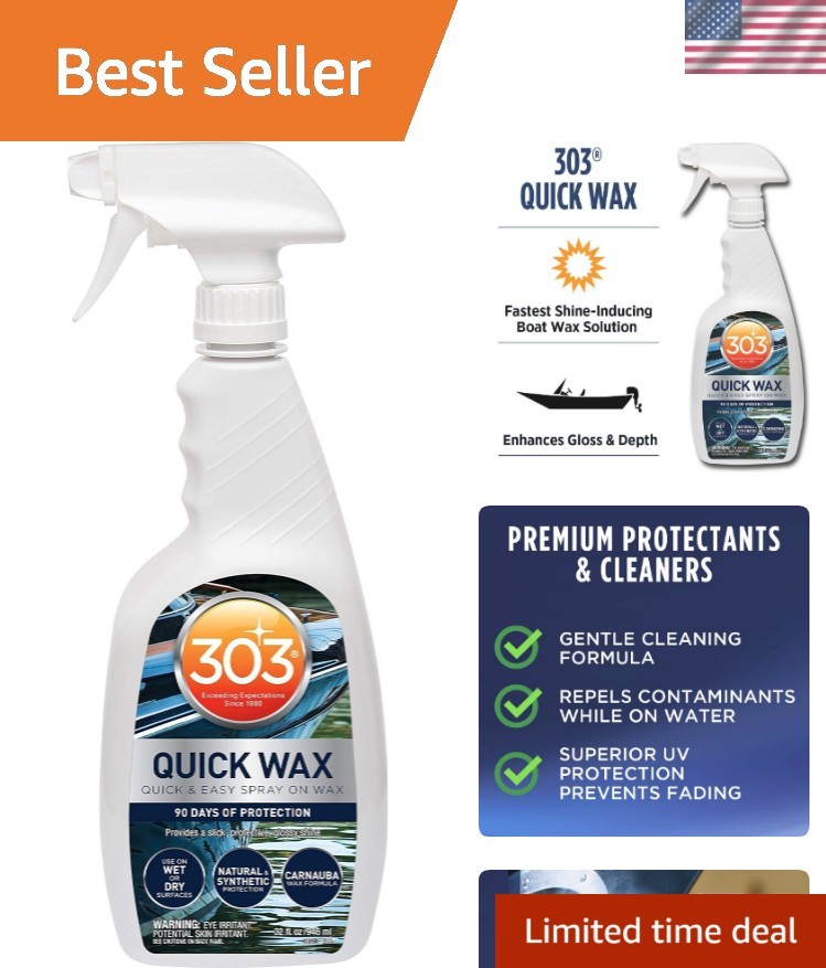 303 Marine Quick Wax – Quick & Easy – 90 Days Of Protection – Provides a Slic…