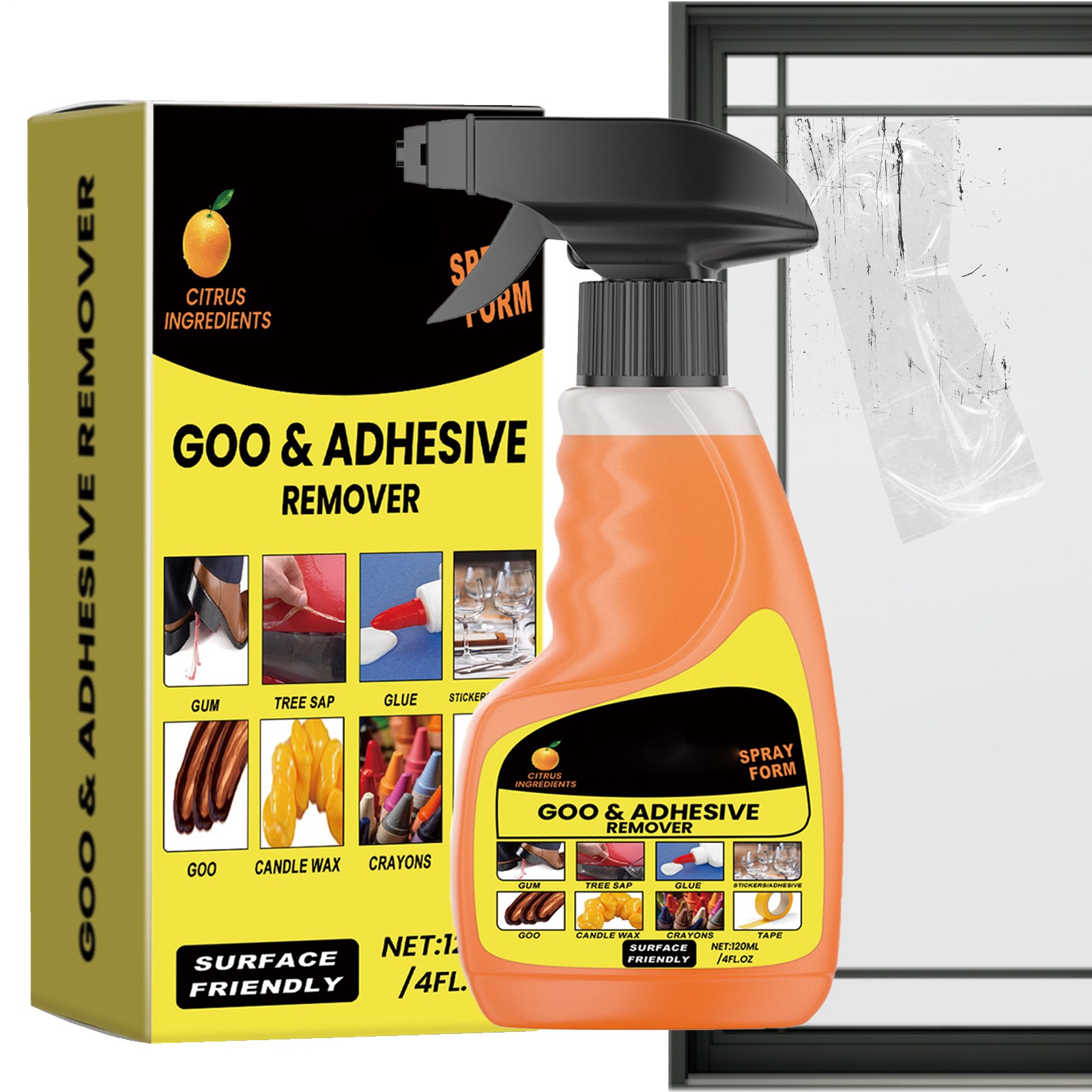 Glue Remover Spray Glue Removal Liquid Tape Remover Sticker Lifter for Car 120ml