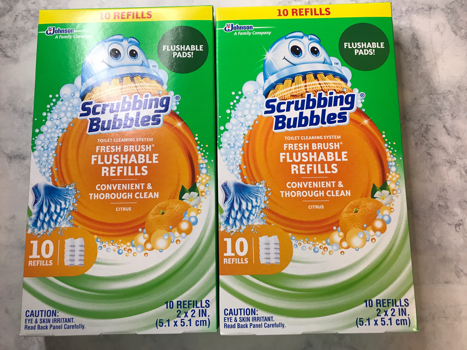 Scrubbing Bubbles Toilet Cleaning Flushable 10 Refills Pads each Citrus 2 Packs