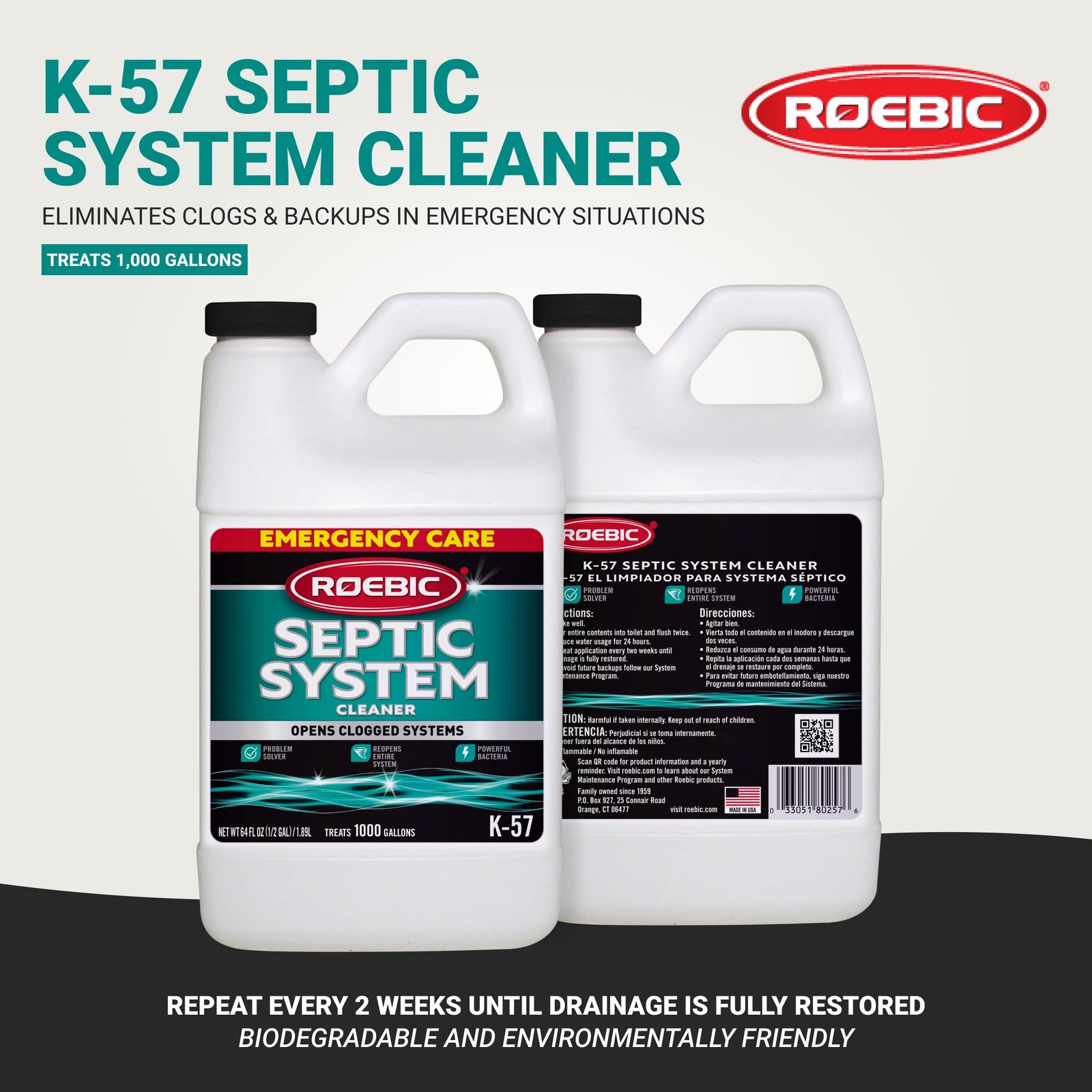 Septic Tank Cleaner Treatment 1 2 Gallon Restores Flow Drains Cesspool