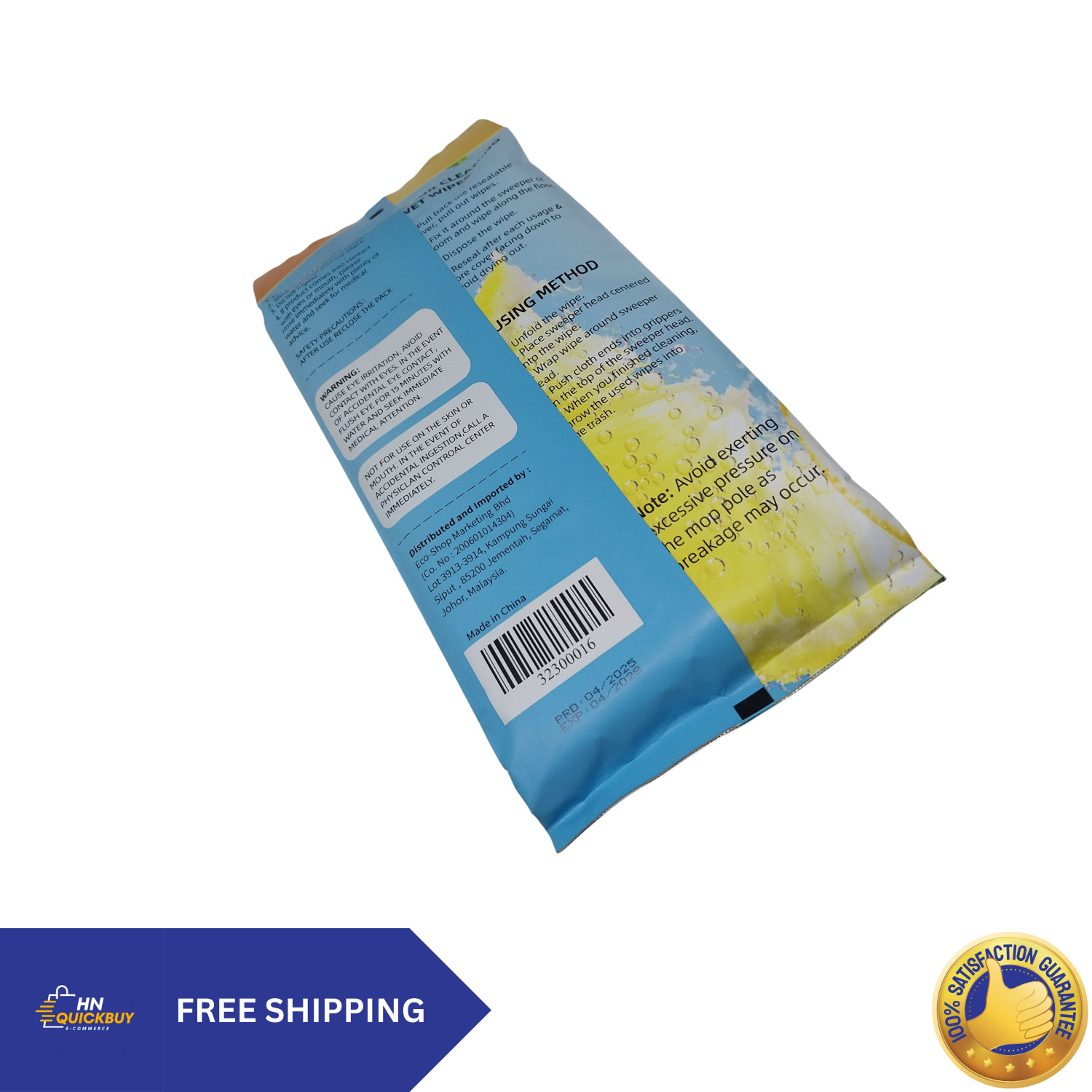 Ganso Floor Cleaning Wet Wipes 24 Sheets | Multipurpose Mop Refill Pads Cleaner