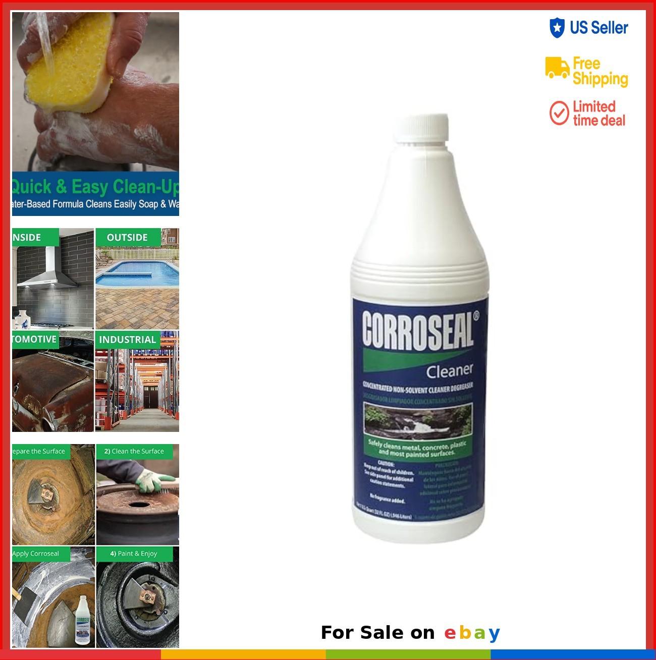 Rust Converter Cleaner Degreaser 32 oz Water Based Metal Prep Non Toxic