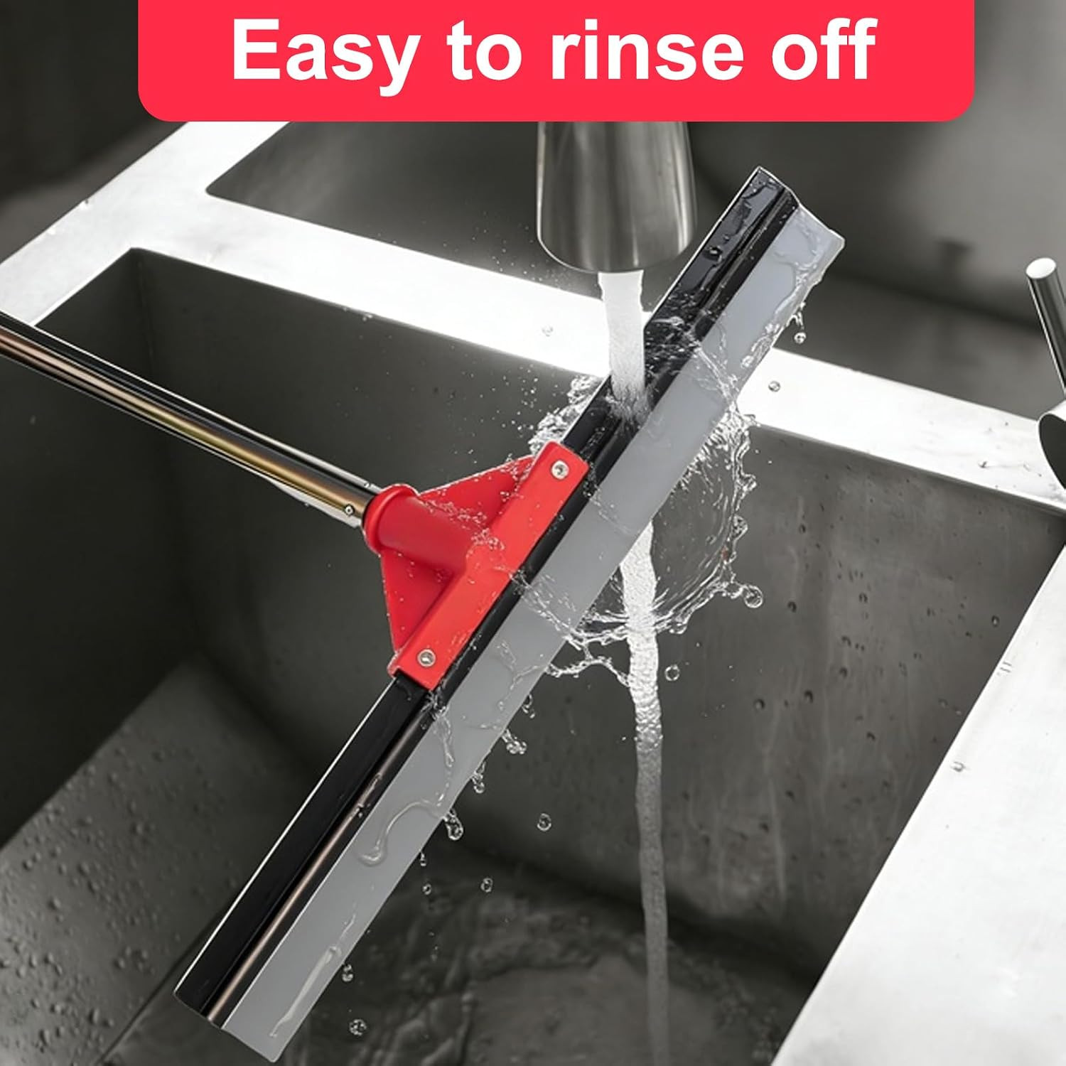17″ Heavy Duty Floor Squeegee with 40.8 Inch Long Handle, Suitable for Bathroom