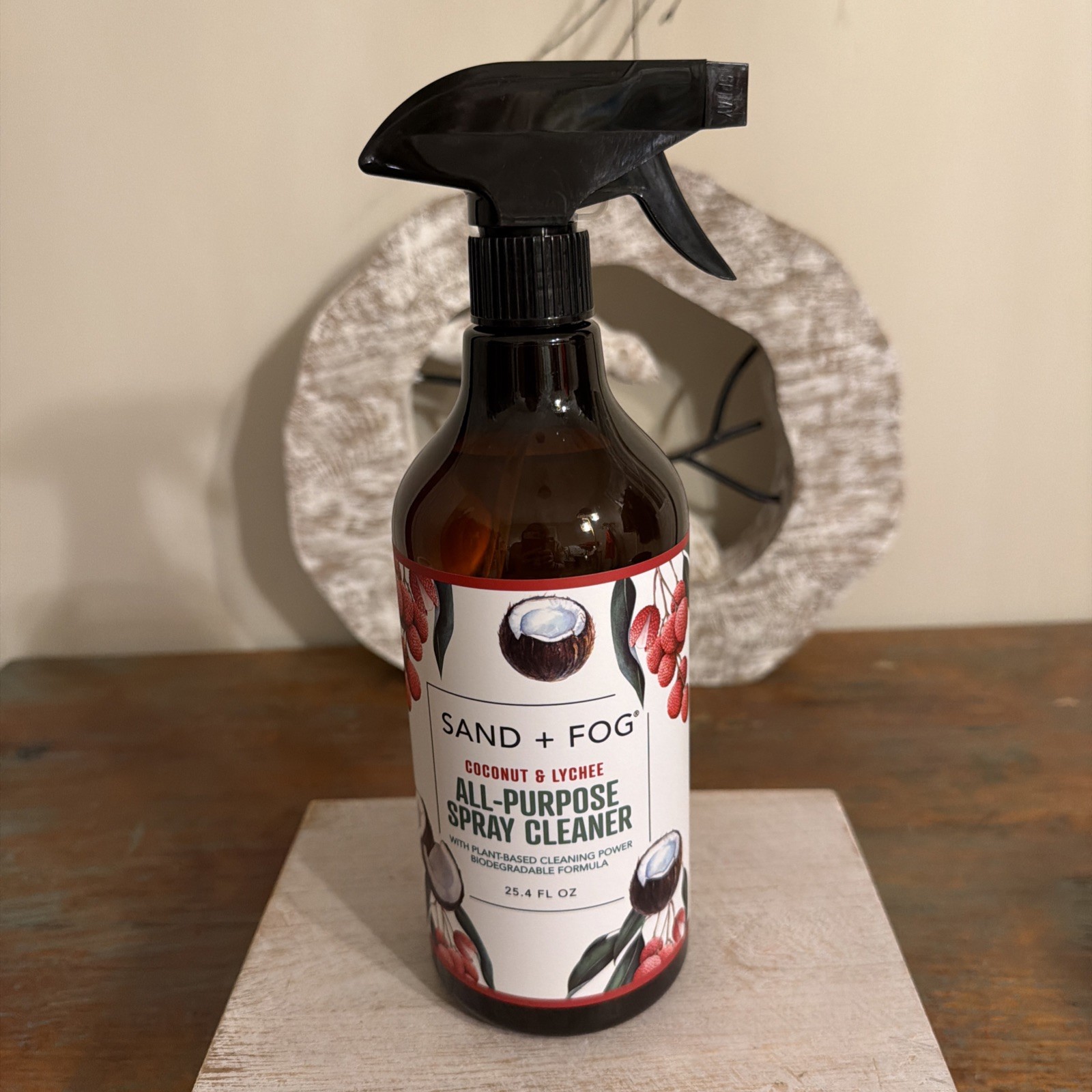 Sand + Fog Coconut & Lychee Plant Based Cleaner 25.4 oz. New.