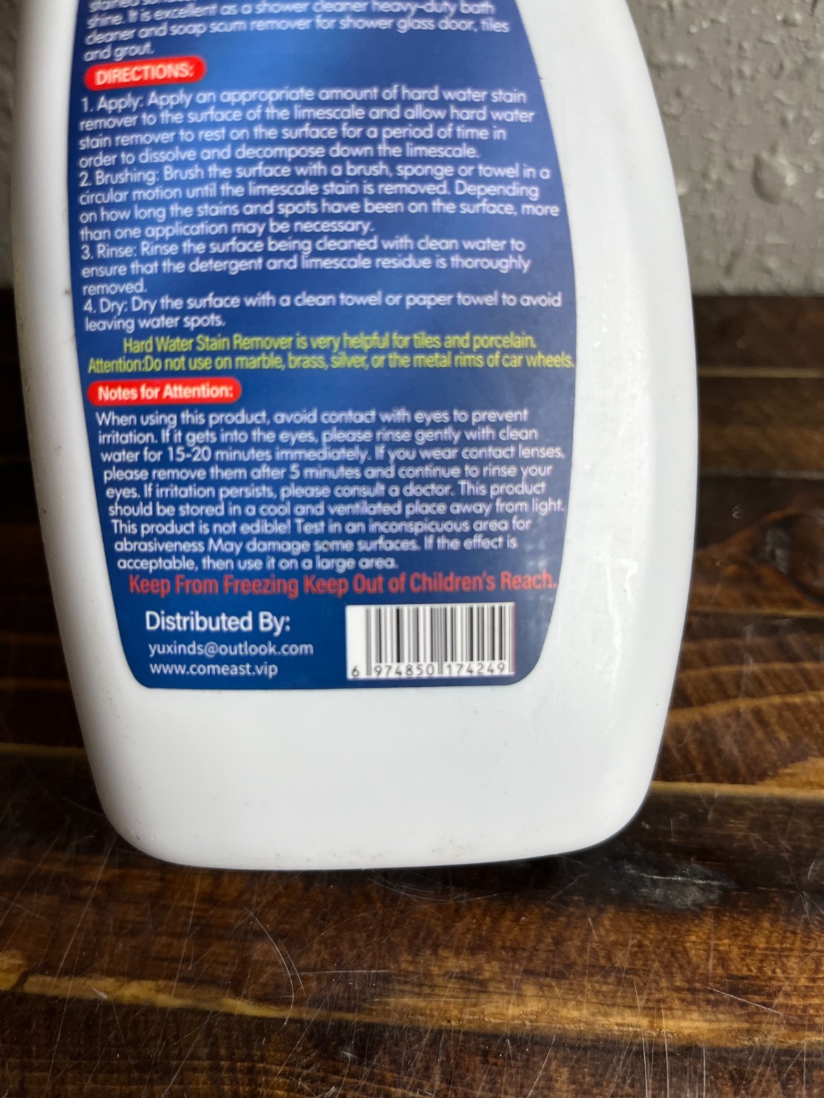 Comeast Hard Water Stain Remover Detergent For Calcium Build Up 16.91oz(625g)
