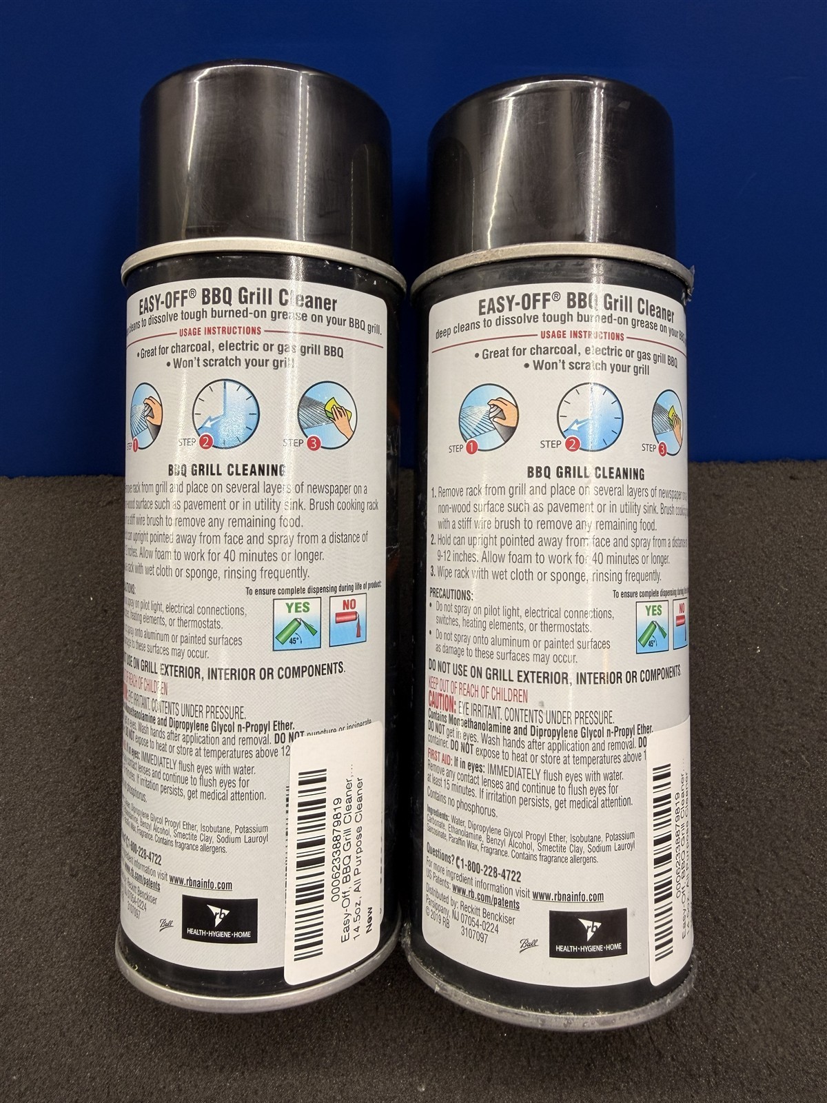 NEW LOT OF 2 EASYOFF GRILL CLEANER BBQ SMOKER GRATES DESTROY TOUGH GREASE STAINS