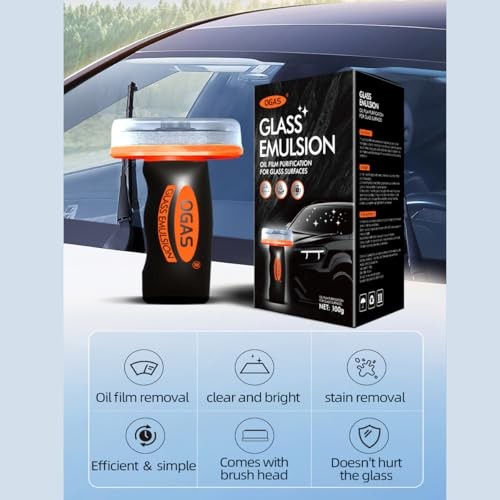 Glass Emulsion Cleaner,Glass Emulsion Oil Film Remover for Car Windshield,
