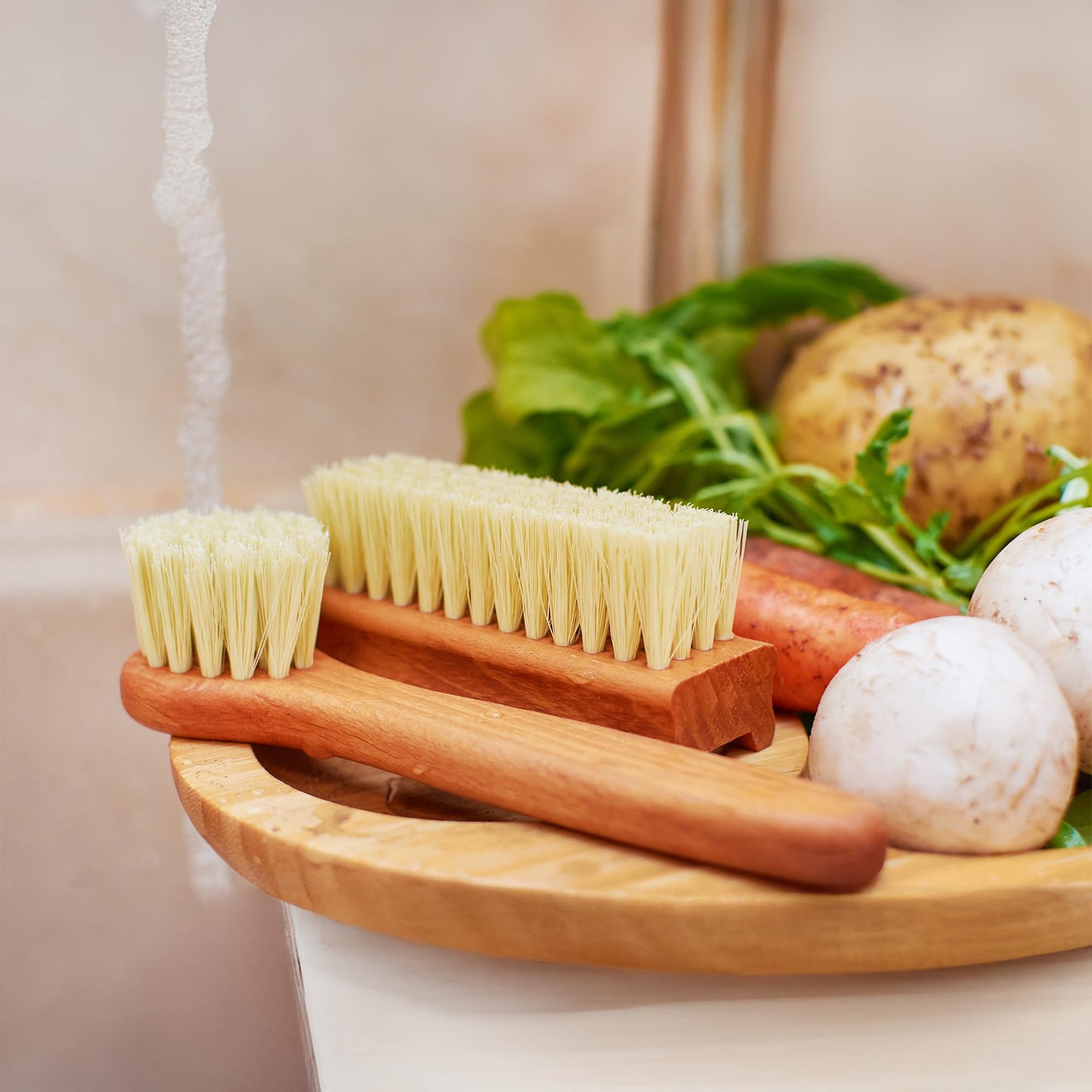 Vegetable Brush Set of 2 Fruit and Vegetable Brush Scrubber for Food, Potato…