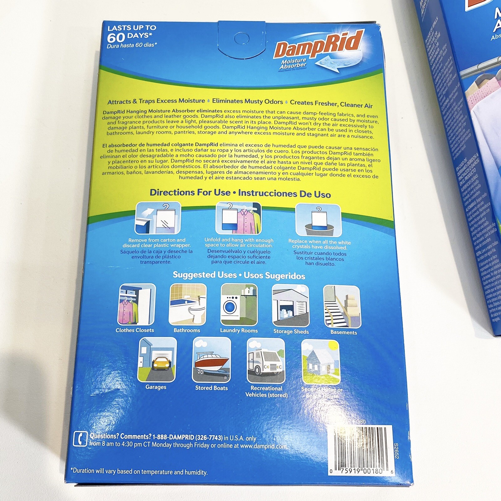 DampRid FG80 Hanging Moisture Absorber Fresh Scent 14 oz (Pack of 2)