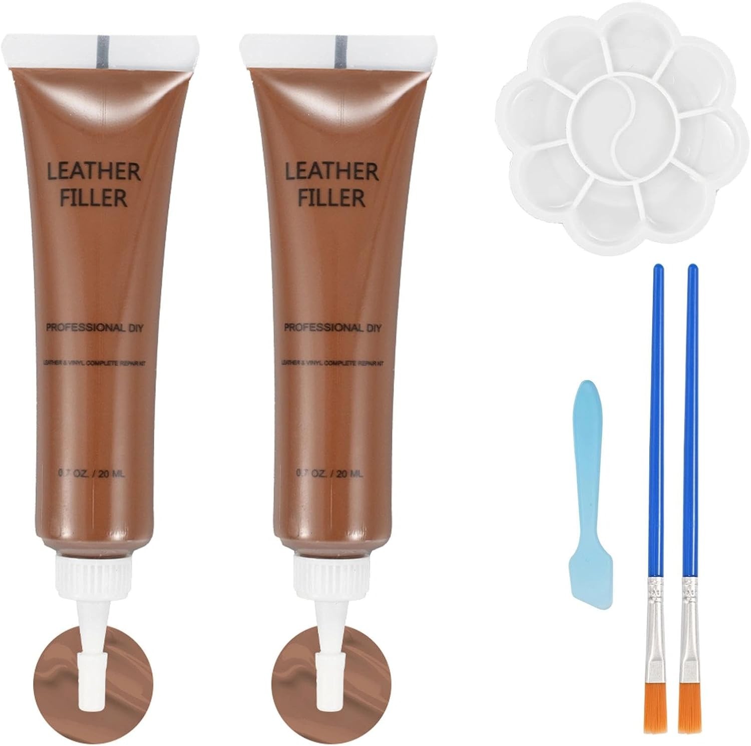 Repair Kit for Furniture, Car Interiors, Car Seat, Brown Leather & Vinyl Repair