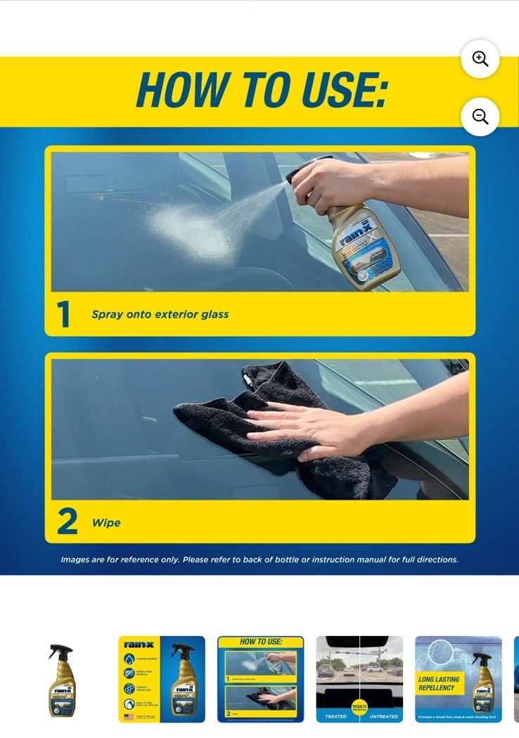 Rain-X 630177SRP Cerami-X Glass Cleaner + Water Repellent, 23Oz – Cleaning Effec