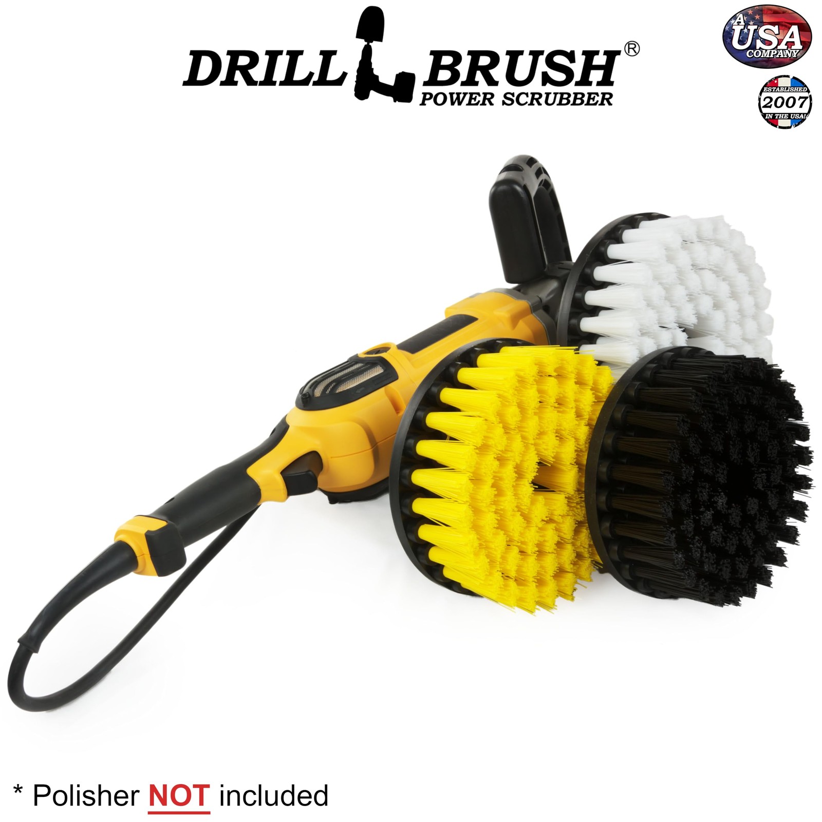 7 Inch Variety Cleaning Kit for Variable Speed Polisher – Big Cleaning Brushe…