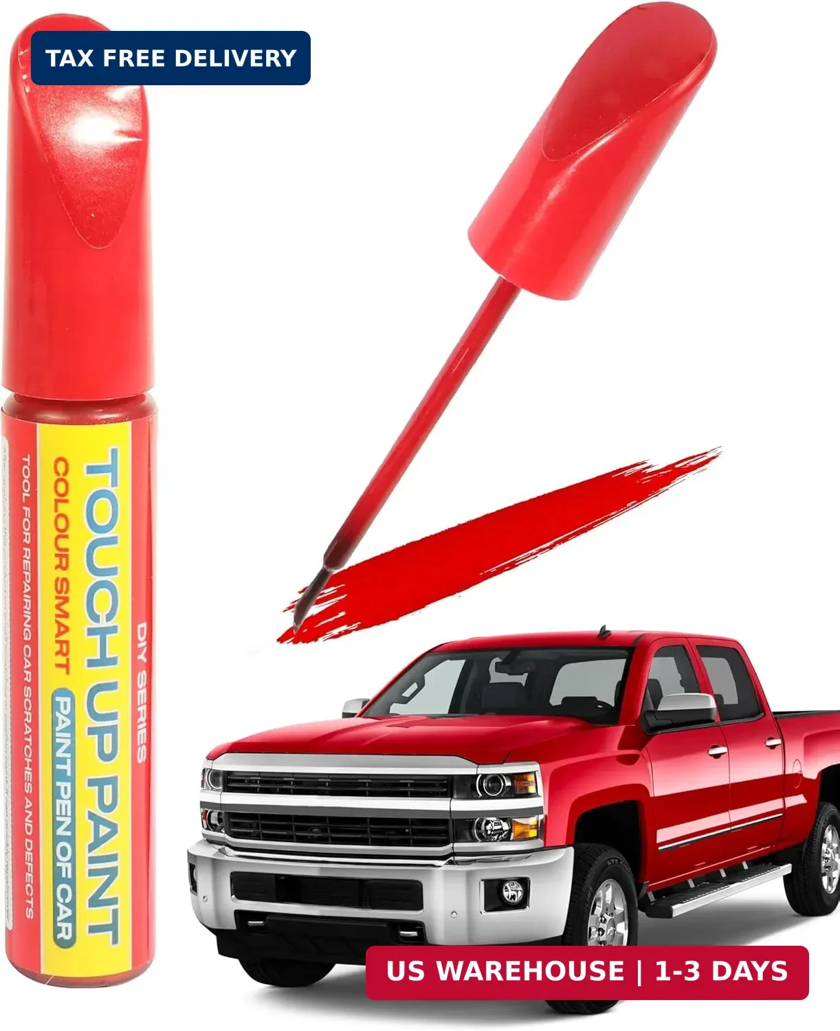 Pure RED Touch Up Paint Universal Color Match for All Car Models Repair Pen