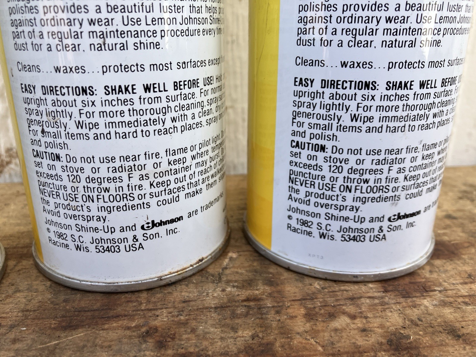 Lot of (3) Full Vtg 1982 Johnson Wax Lemon Shine Up Spray Cleaner Protects 15 oz