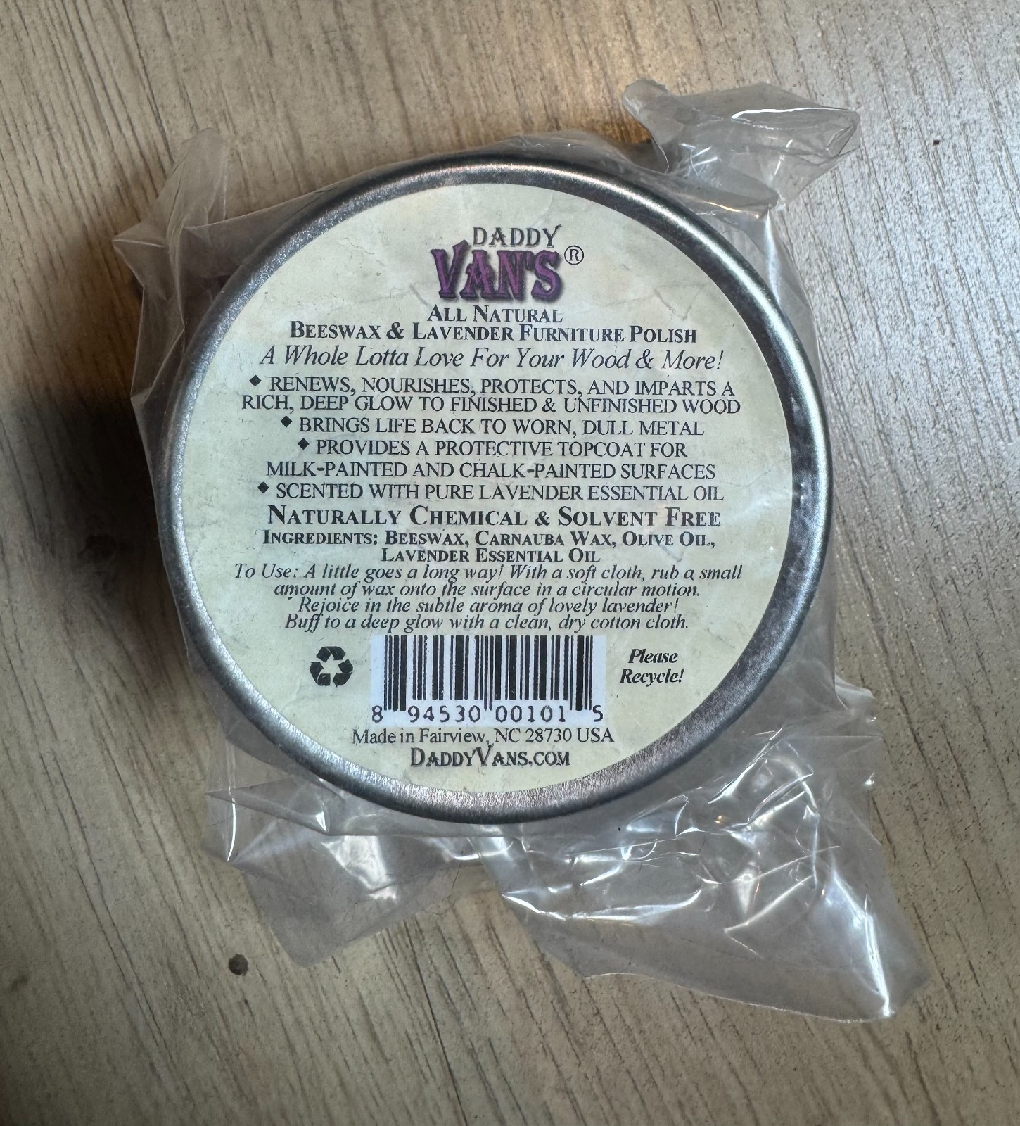 24 Pack Daddy Vans All Natural Beeswax & Lavender Furniture Wood Polish NEW