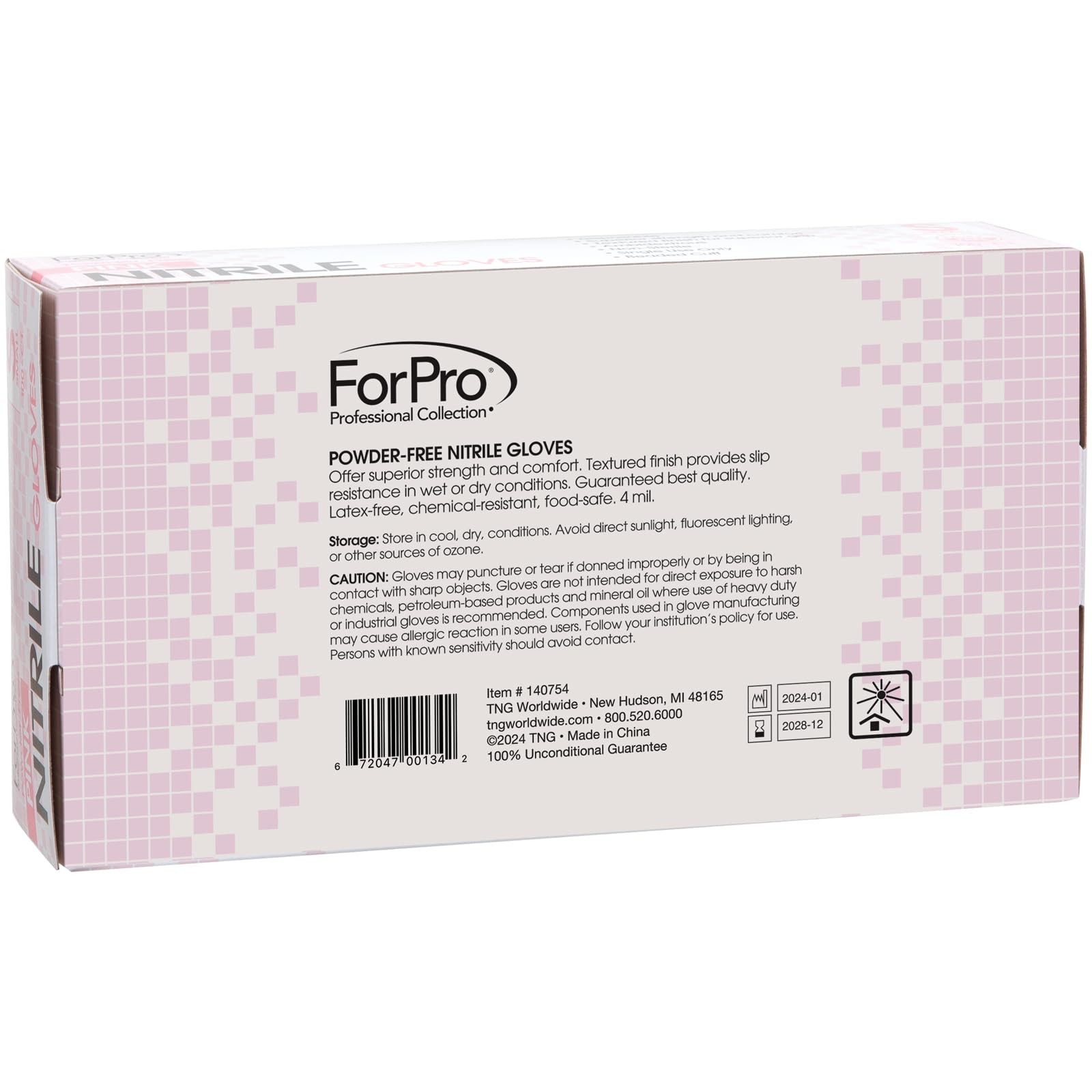 ForPro Professional Collection Disposable Nitrile Small (Pack of 100), Pink