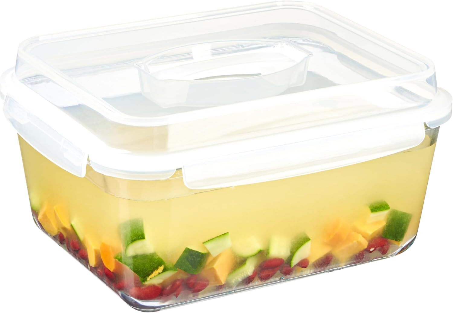 Oven Safe Glass Food Storage Container with Airtight Locking Lid and Handle