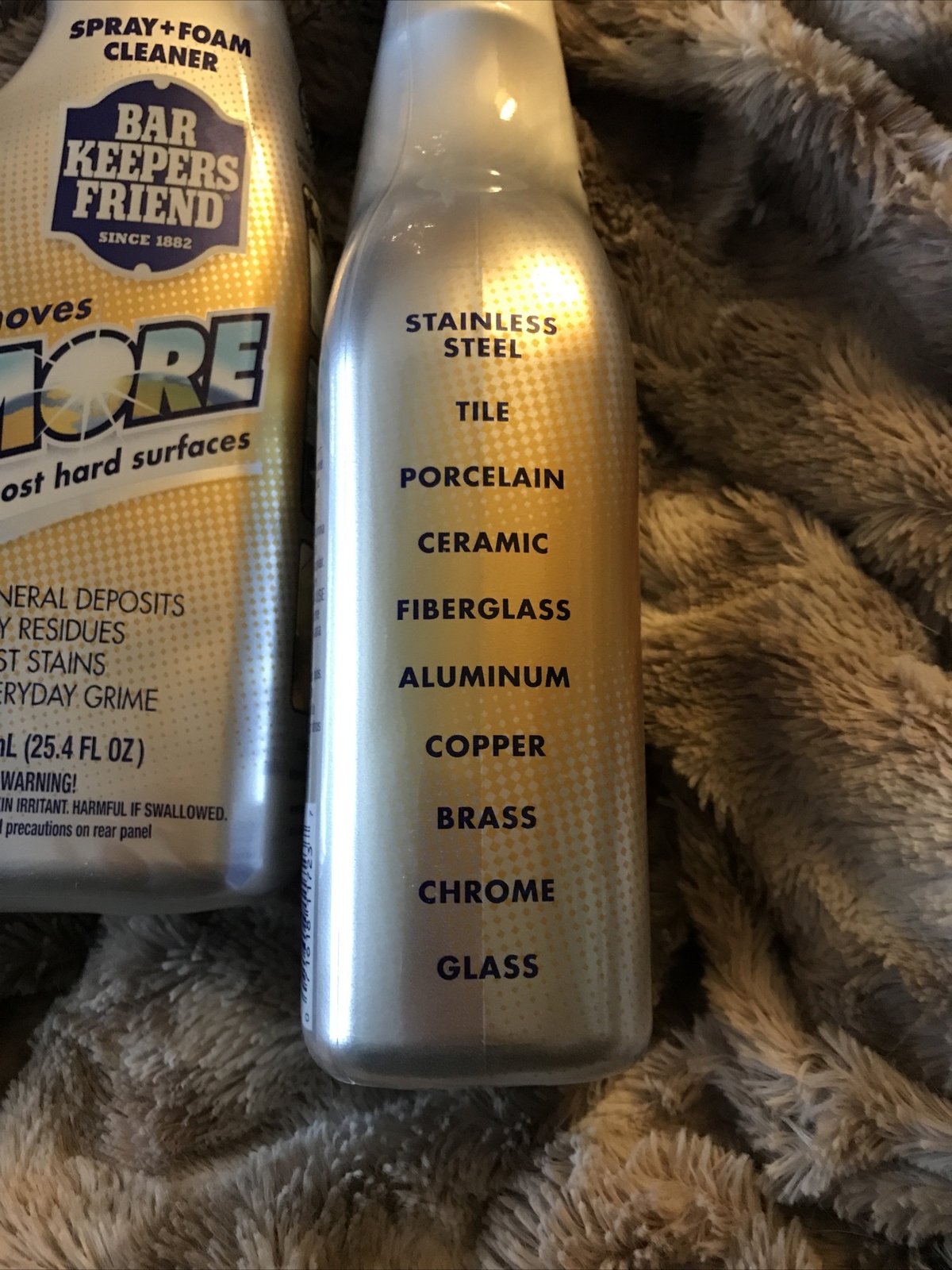 (2-Pk) BAR KEEPERS FRIEND Hard Surfaces Glass Copper Brass SPRAY + FOAM CLEANER