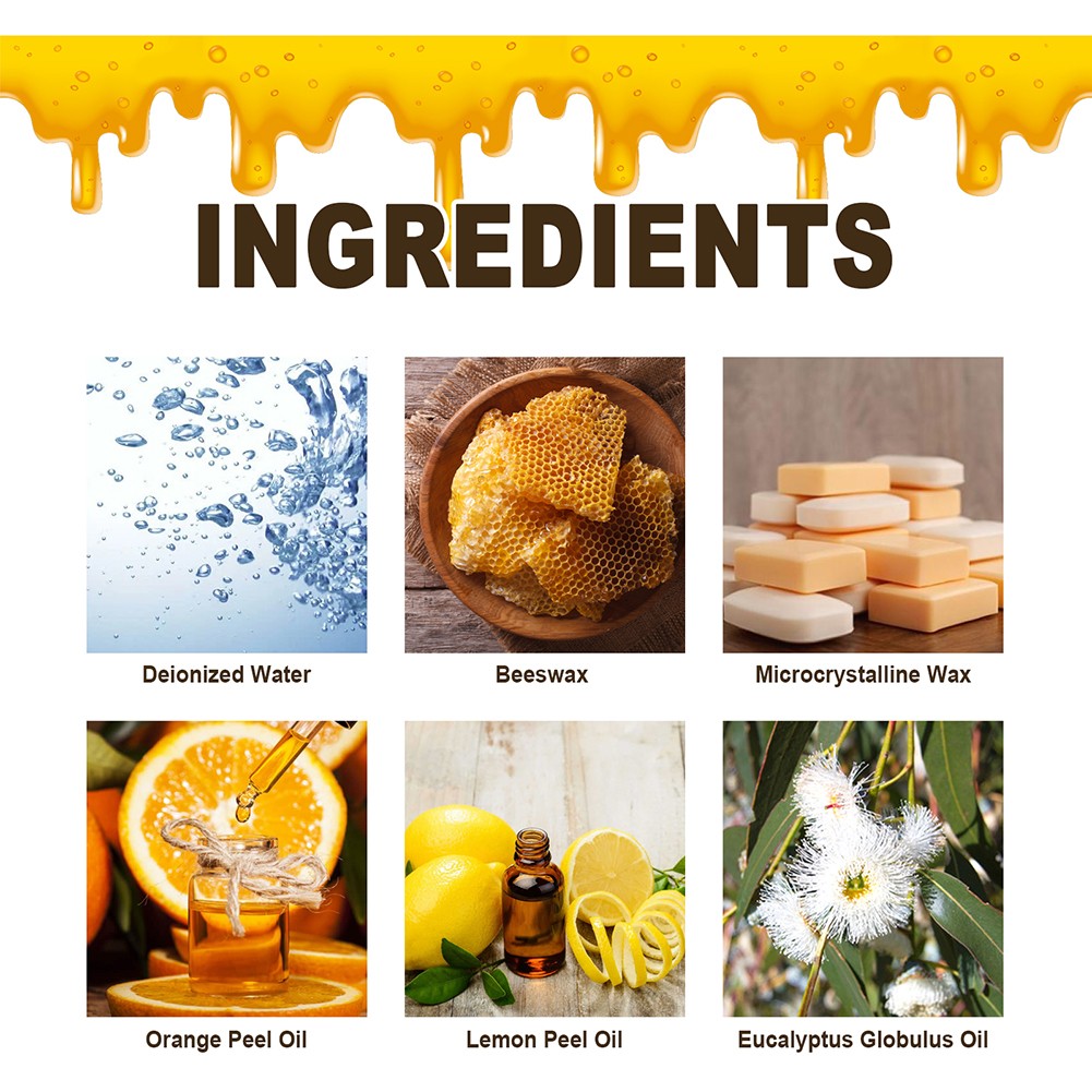 1-3× Natural Bee Wax Furniture Polish Spray w/ Tool Micro-Molecularized Beeswax