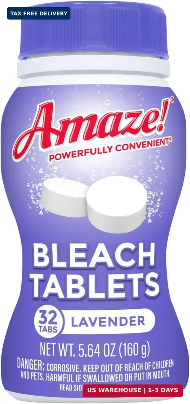 AMAZE Ultra Concentrated Bleach Tablets [32 tablets] – Lavender Scent – for Laun