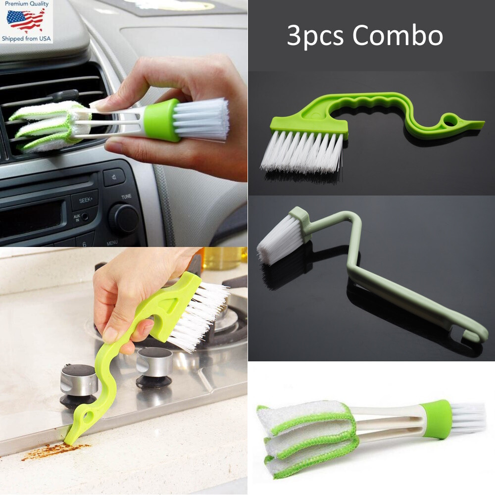 3pcs Set – Groove Gap Cleaning Scraper & Vent Blind Cleaner & Toilet V Brush