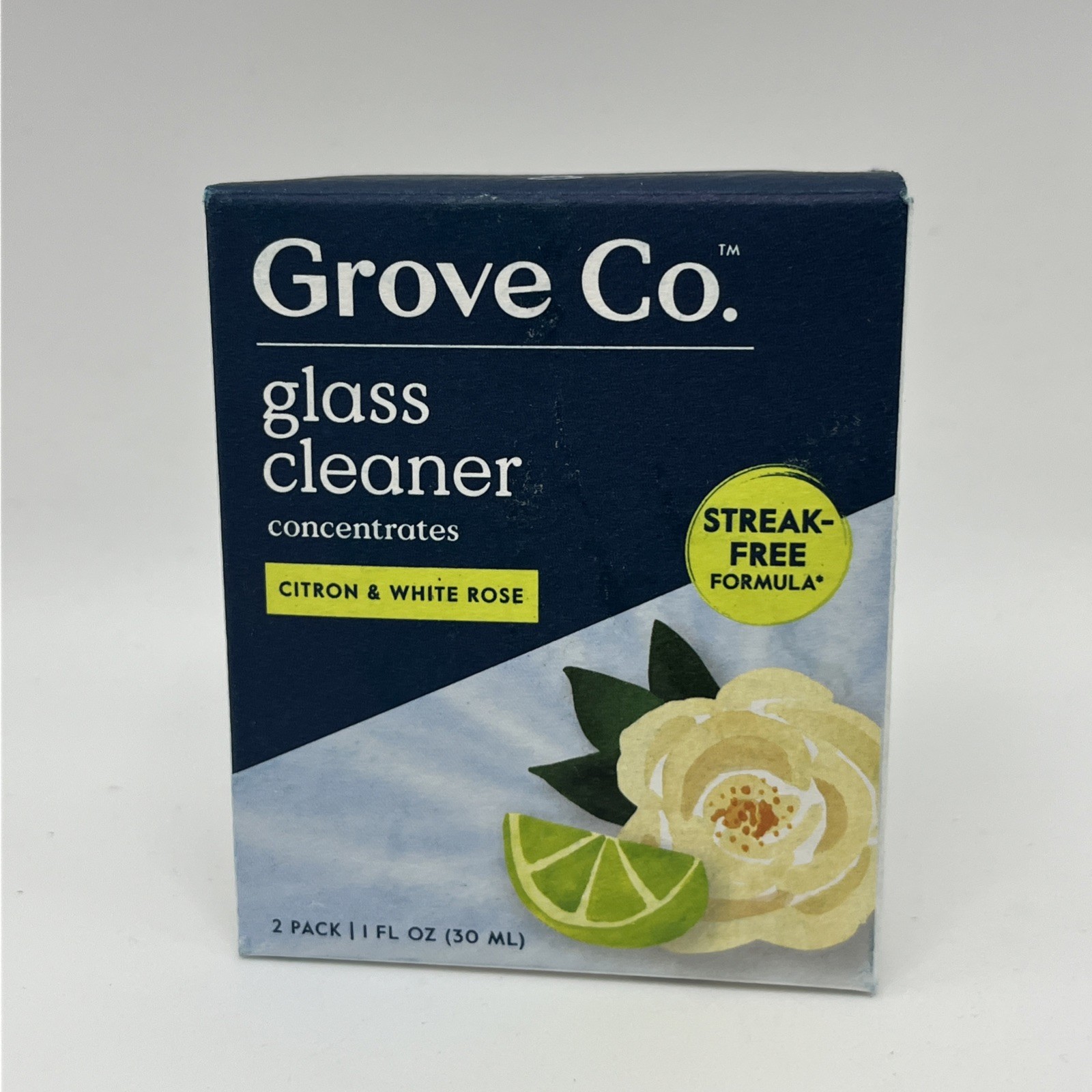 Grove Co. Glass Cleaner Concentrates Streak-Free Citron & White rose 2pk