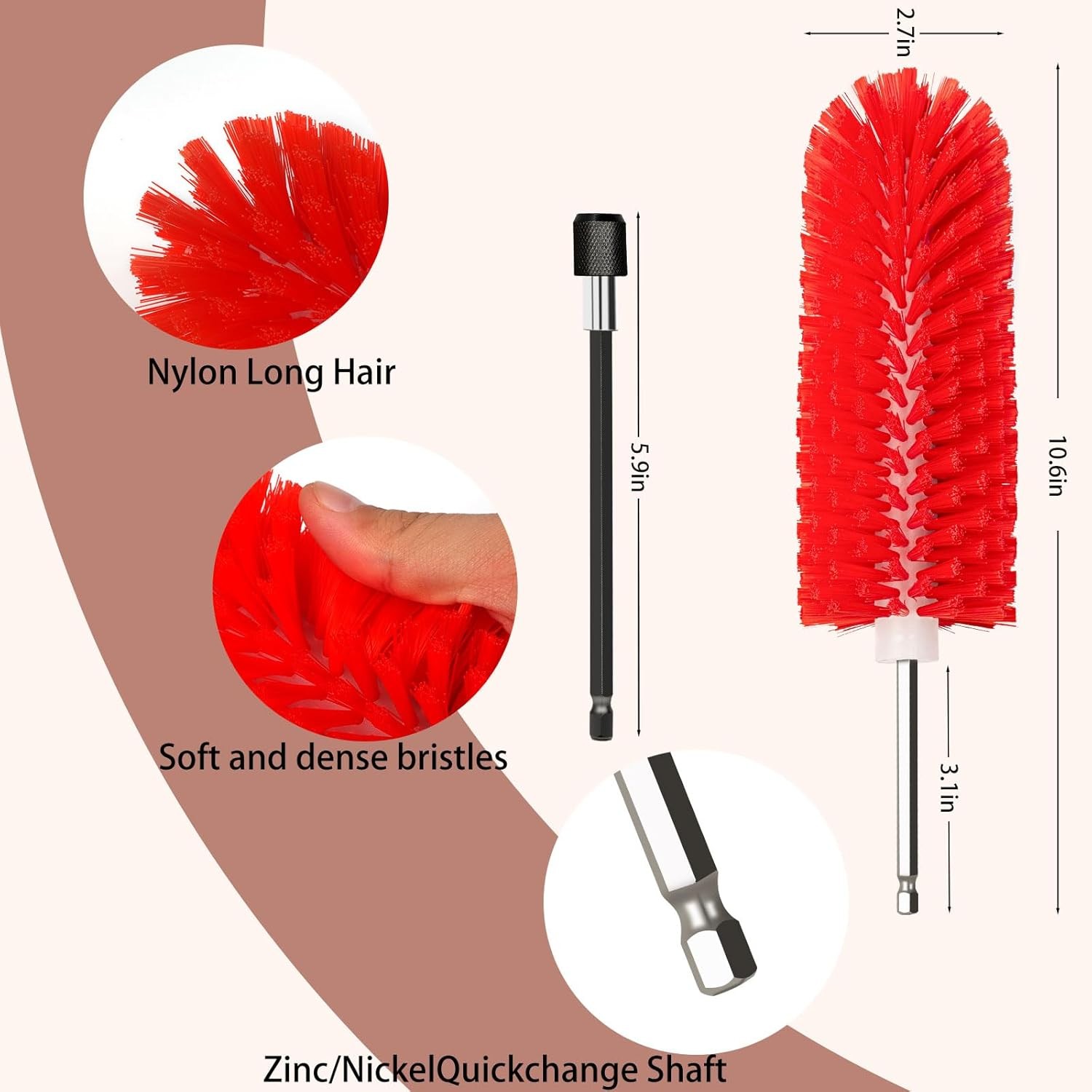 Wheel Brush Soft Drill Wheel Cleaner Brush Highly Dense and Durable Rim Clean…