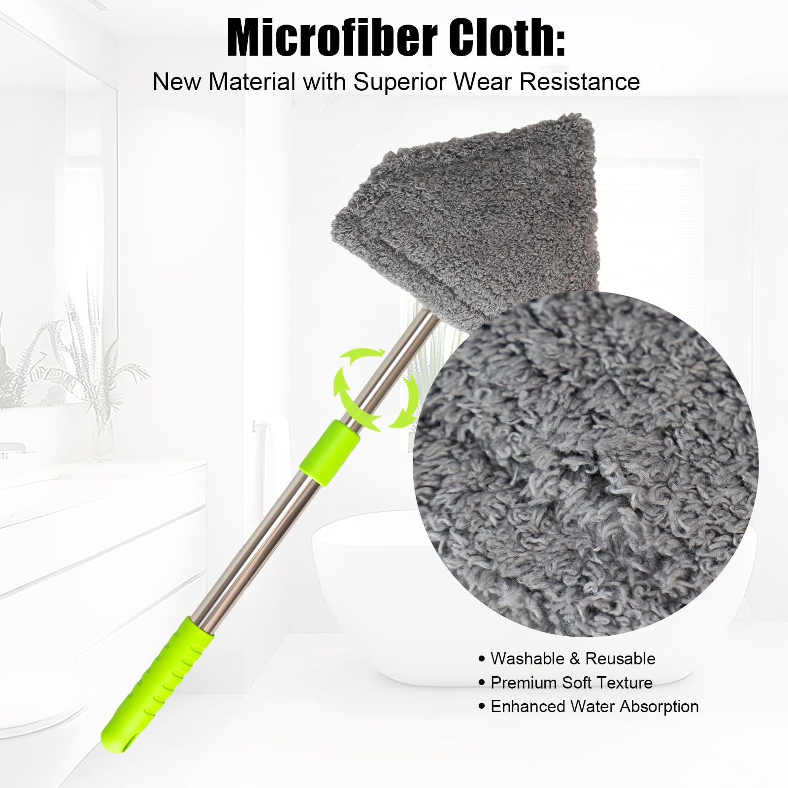 Car Windshield Squeegee Cleaning Tool – Vehicle Window Cleaner with 4 Reusabl…