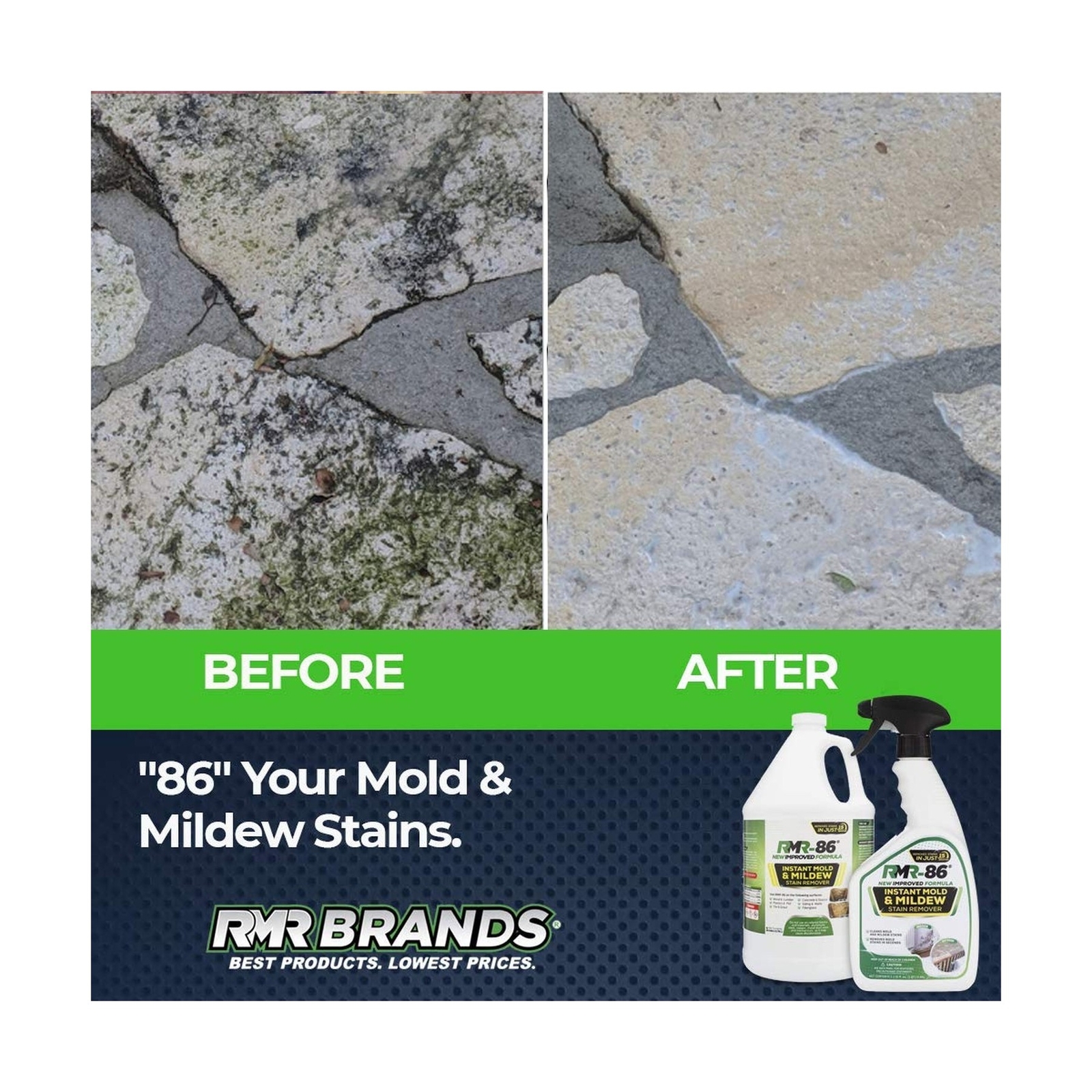 RMR-86 Instant Mold and Mildew Stain Remover Spray – Scrub Free Formula, 2 Pa…