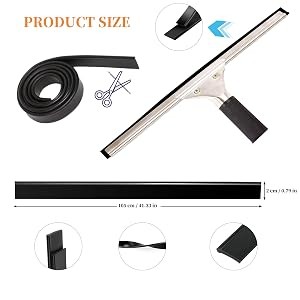 2 Pcs 41 Inch Squeegee Replacement Rubber Blade, Household Silicone Squeegee