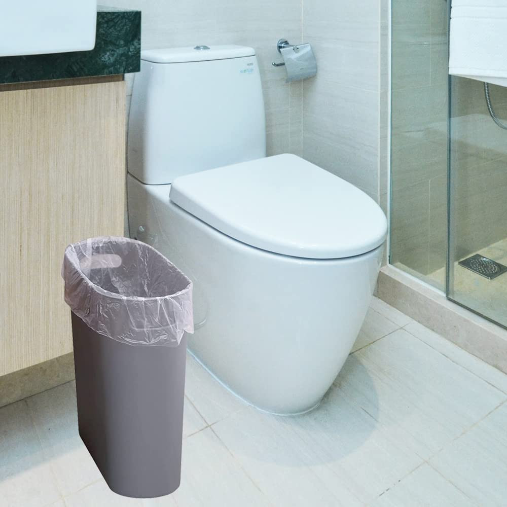 Small Trash Can Plastic Bathroom Wastebasket 3.2 Gallon Slim Garbage Container B